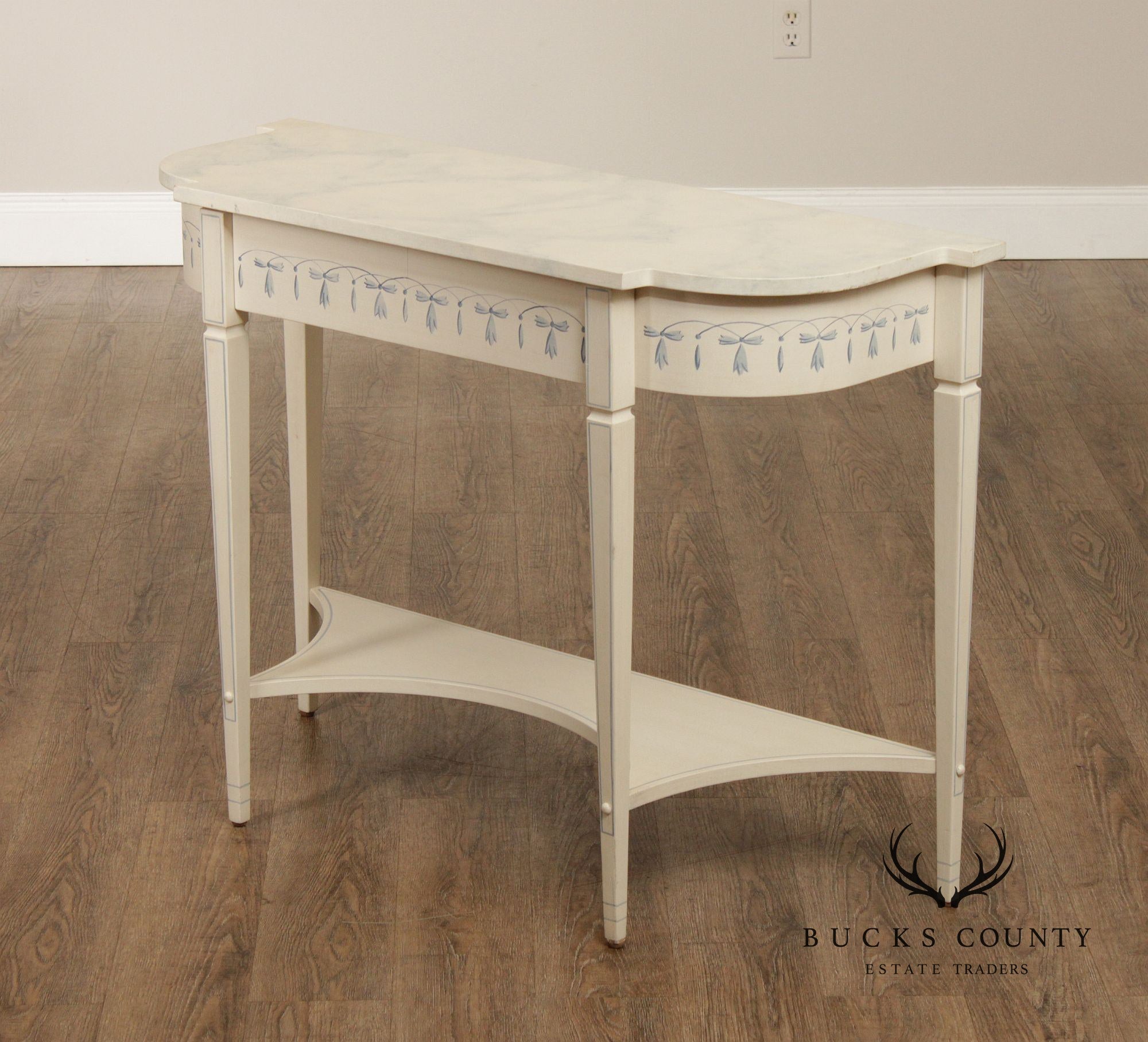 The Patterson Studio Hand Painted Blue and White Console Table