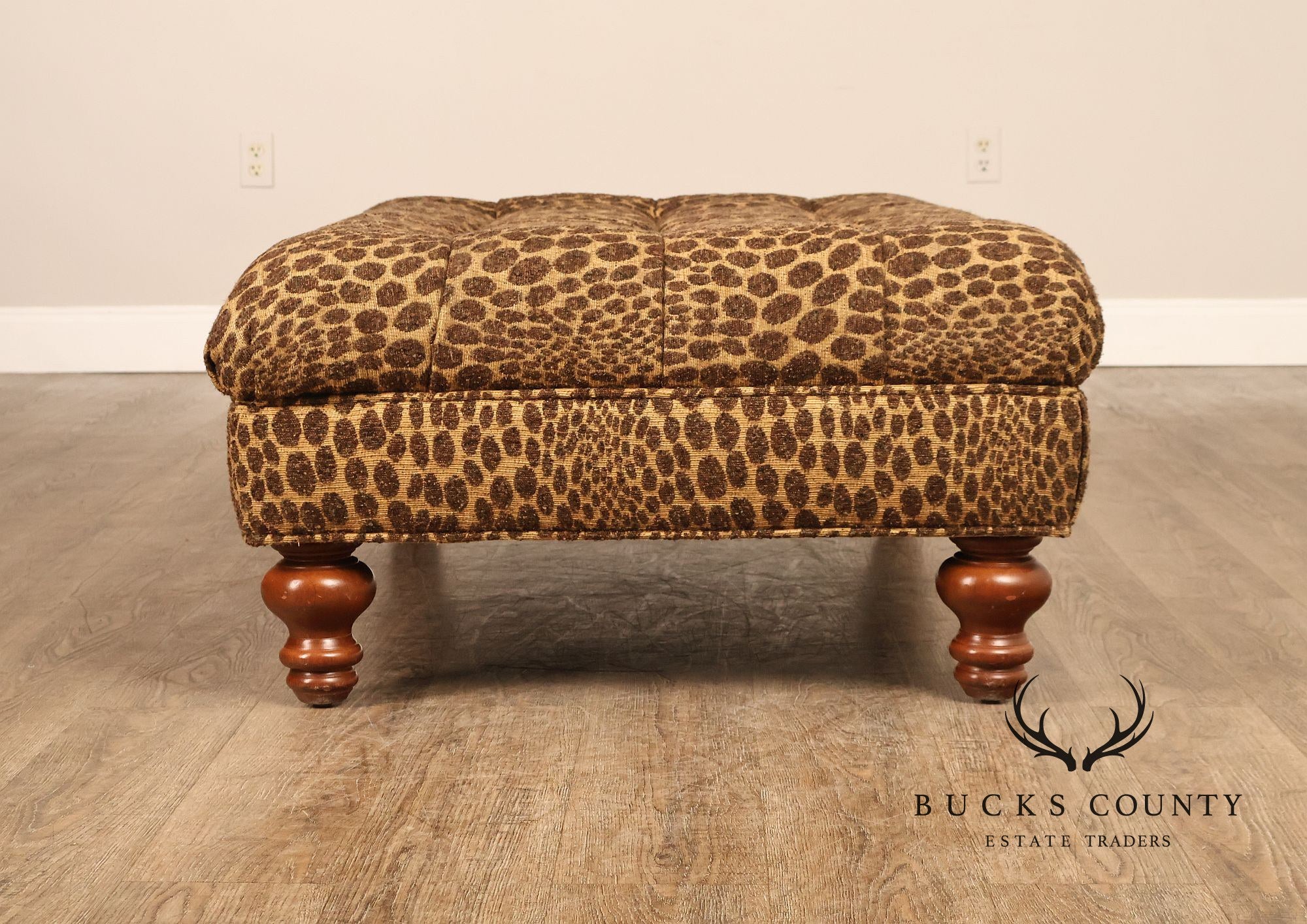 English Regency Style Large Tufted Ottoman