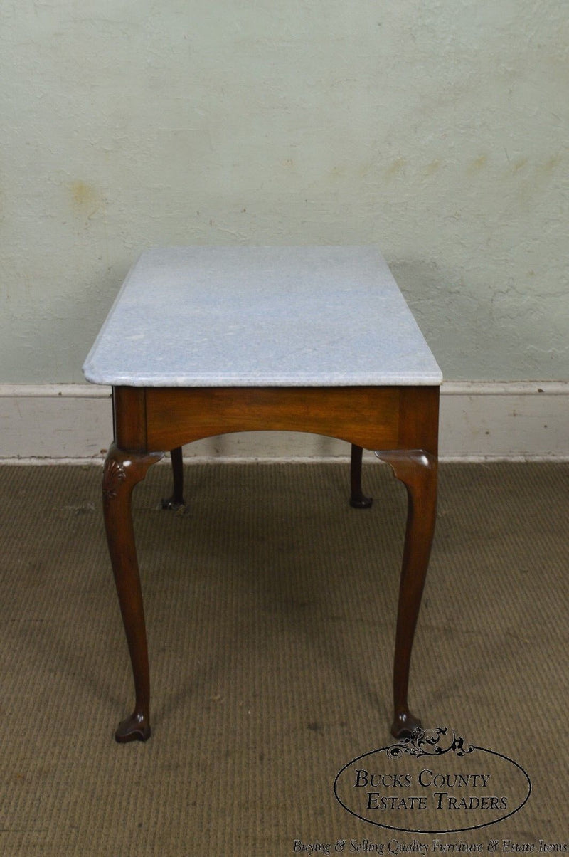 Kittinger Colonial Williamsburg CW155 Mahogany Marble Top Mixing Table Console