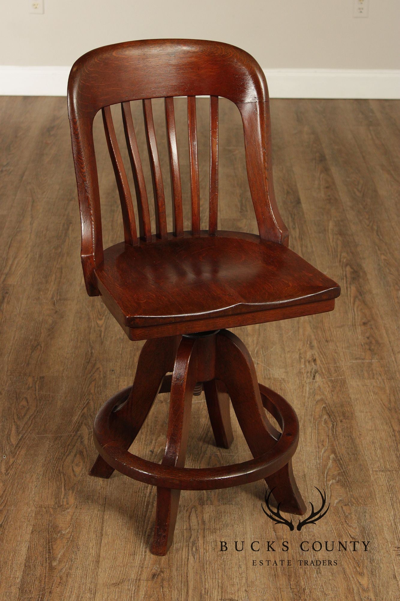 B.L. Marble Chair Antique Oak Swivel Clerk  or Drafting Chair