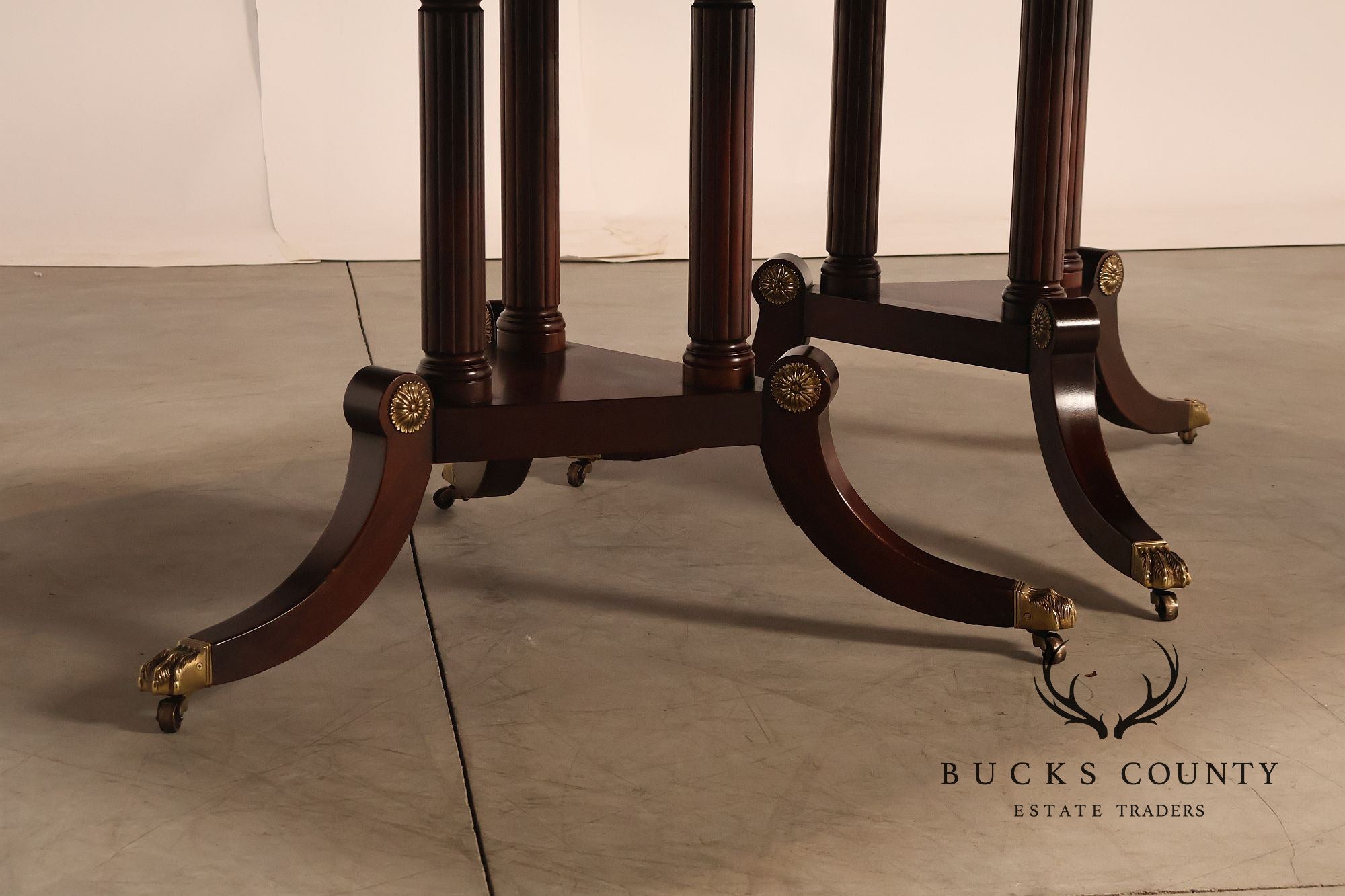 Henkel Harris Regency Style Mahogany Double Pedestal Dining Table