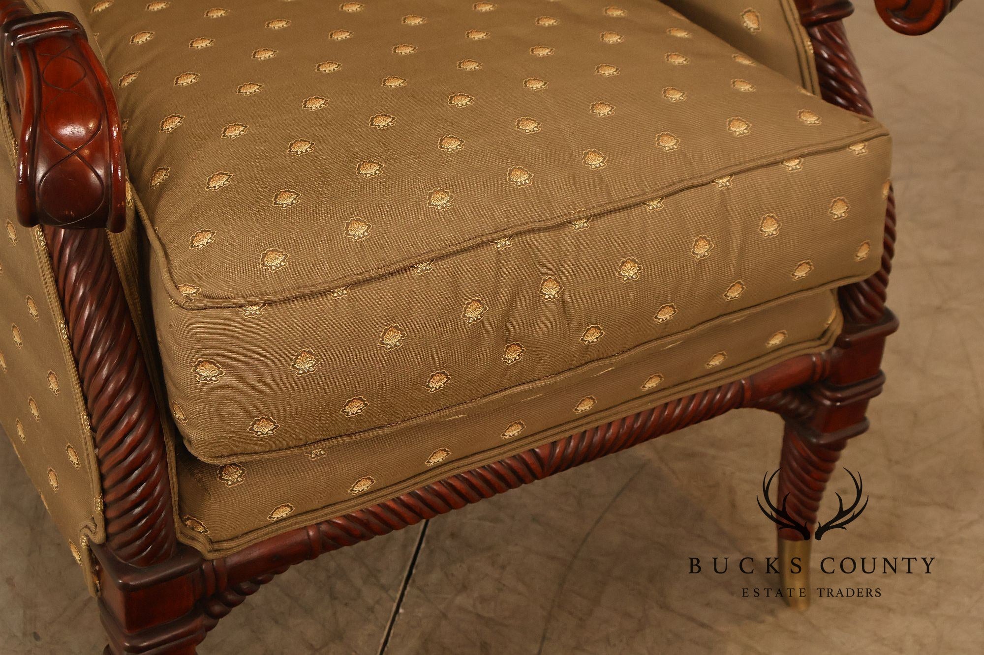 Highland House For Harrods Pair Of Mahogany Neoclassical Lounge Chairs