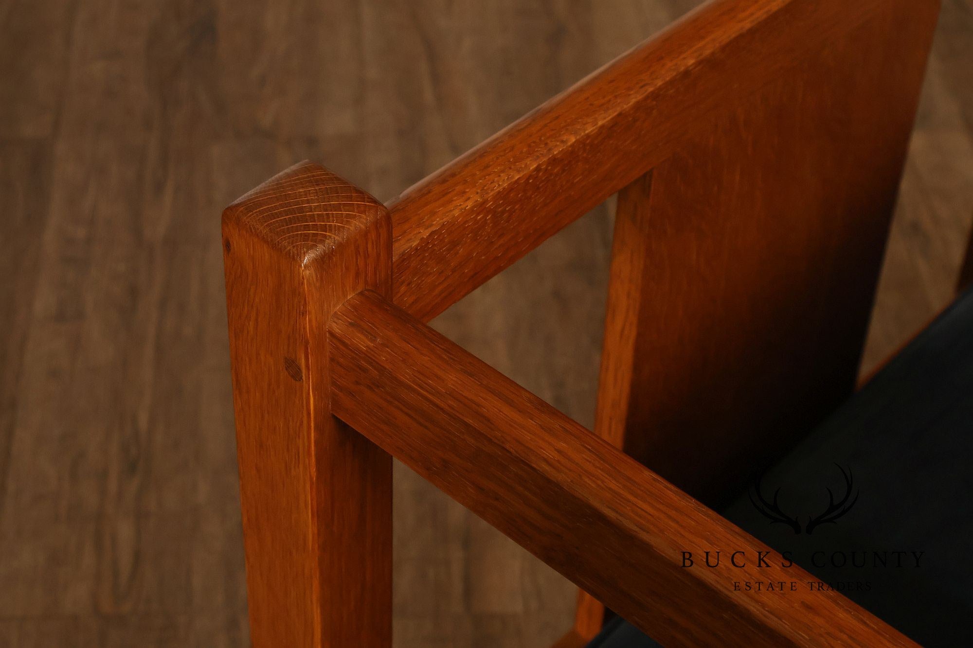 Stickley Mission Harvey Ellis Pair Of Inlaid Cube Chairs