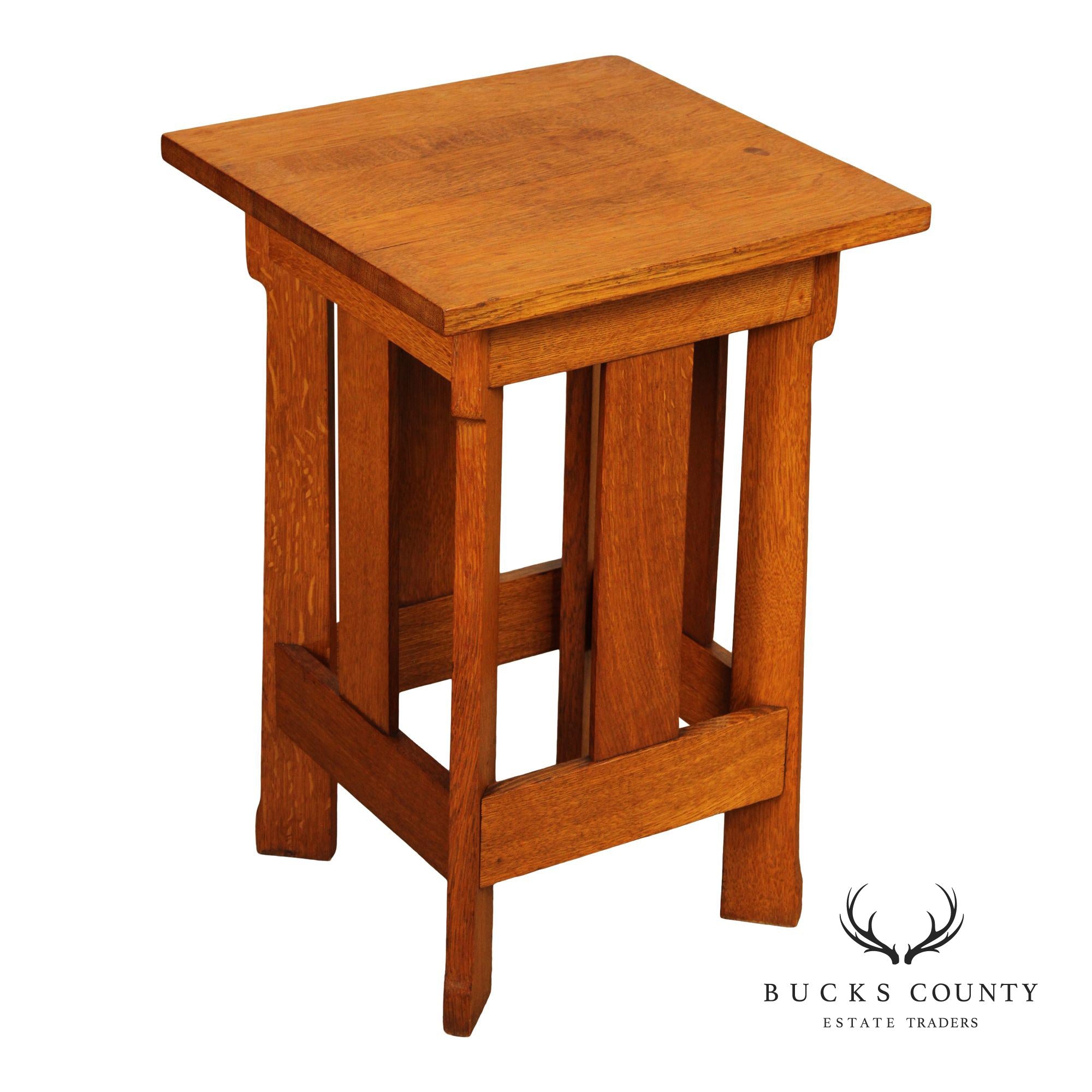 Stickley Brothers Antique Mission Oak Tabouret