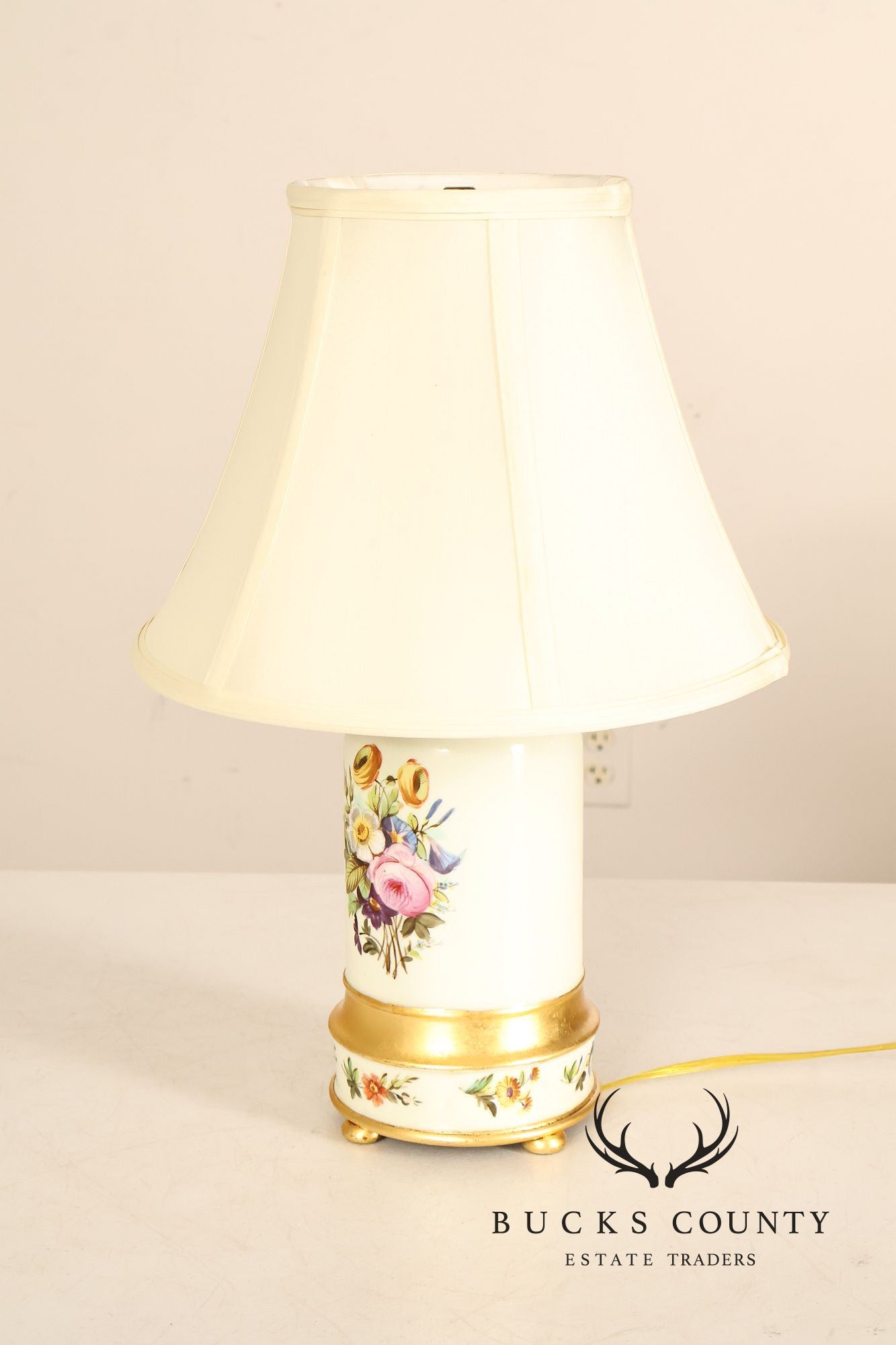 Hand Painted Floral Porcelain Table Lamp