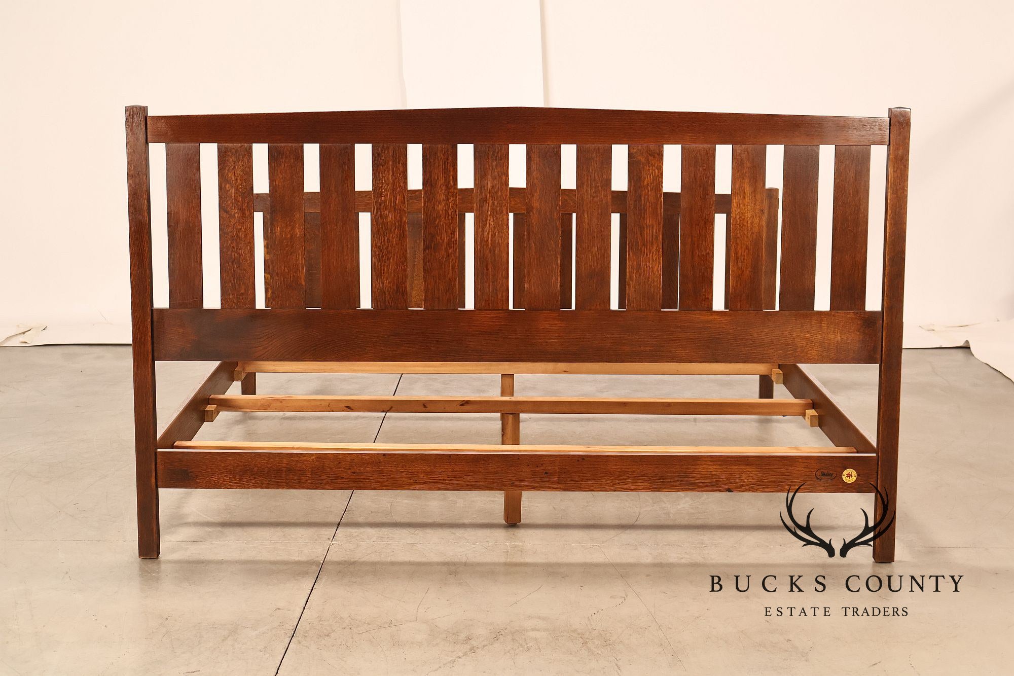 Stickley Mission Collection King Size Oak Slat Bed