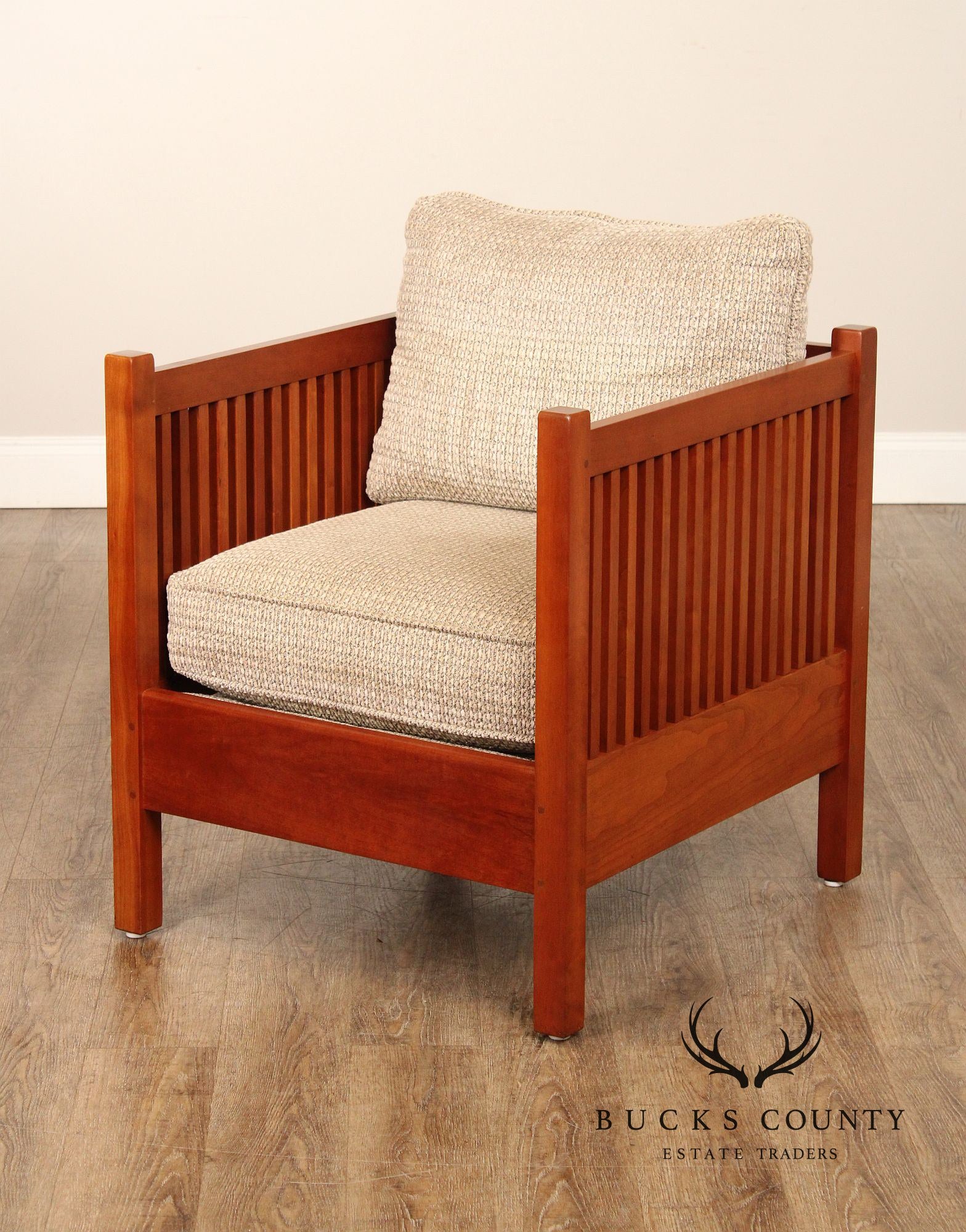 Stickley Mission Style Cherry Spindle Lounge Chair