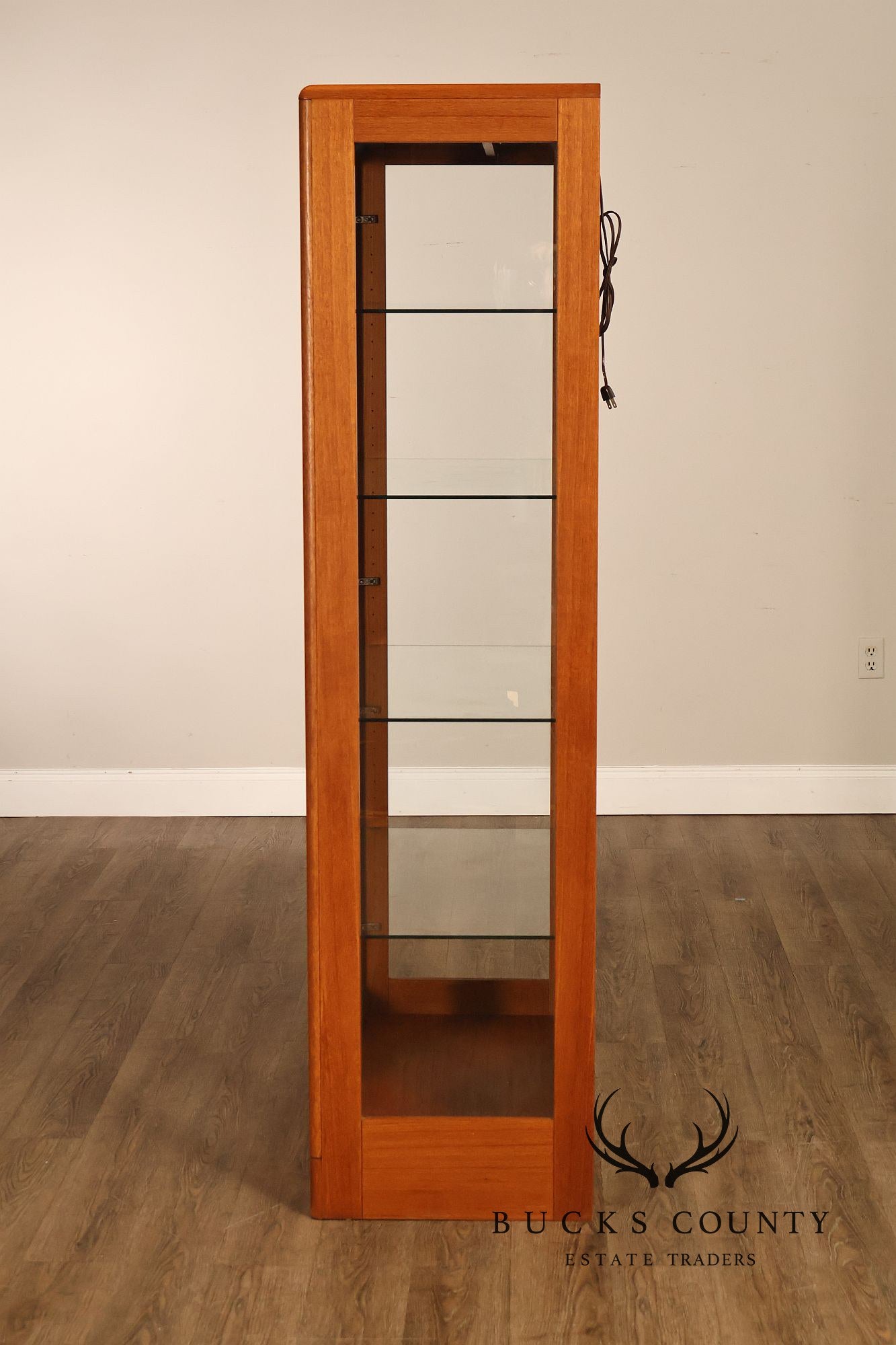 Danish Modern Teak And Glass Curio Display Cabinet