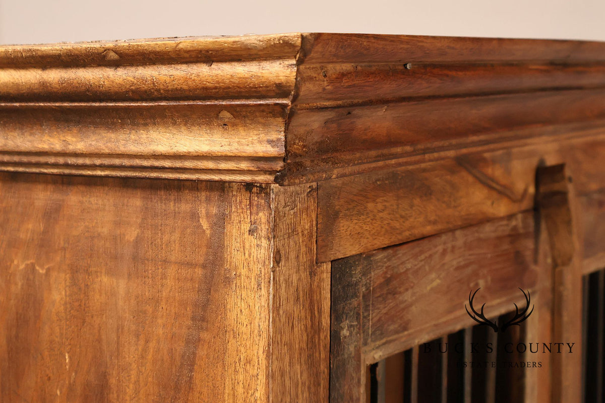 Antique Indian Teak and Wrought Iron Cabinet