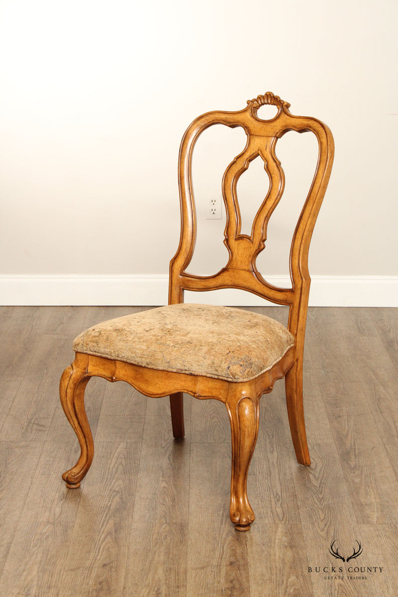 Thomasville Tuscan Style Set Of Four Carved Dining Chairs