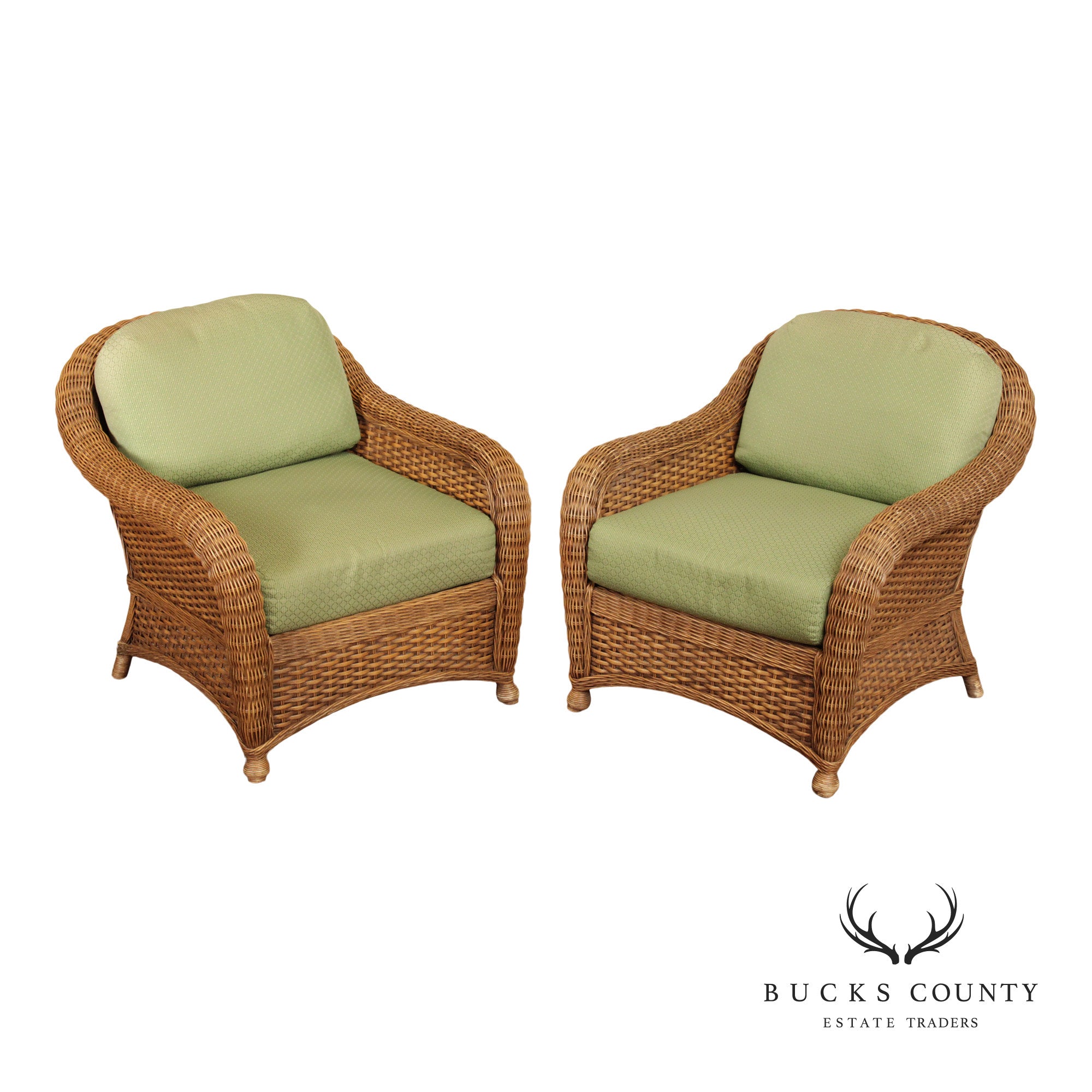 Braxton Culler Pair of Wicker Lounge Chairs