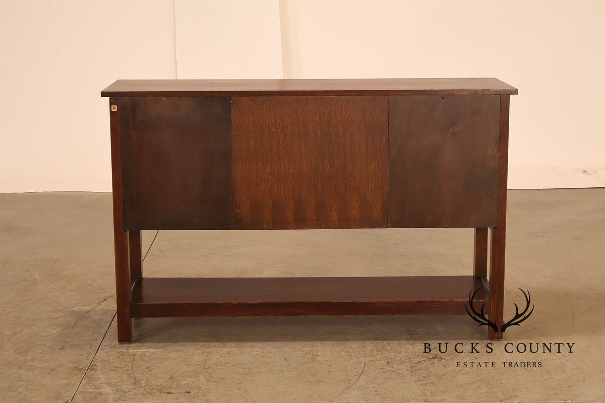 Stickley Meadowflower Collection Oak Inlaid Console Cabinet