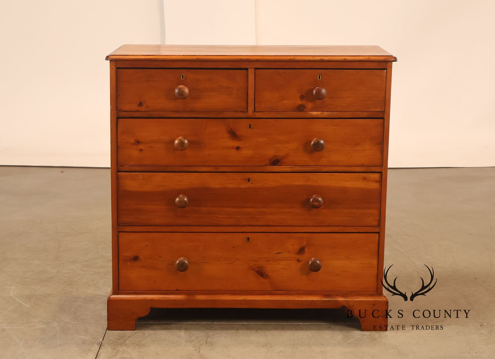 Antique Cottage Pine Chest Of Drawers