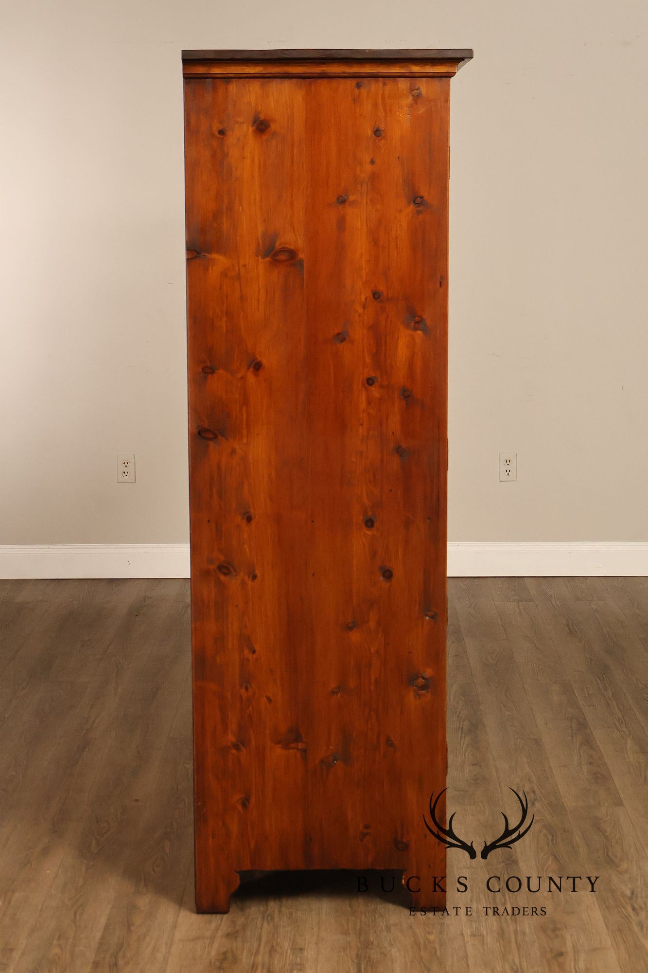 Vintage Rustic Pine Armoire Cabinet
