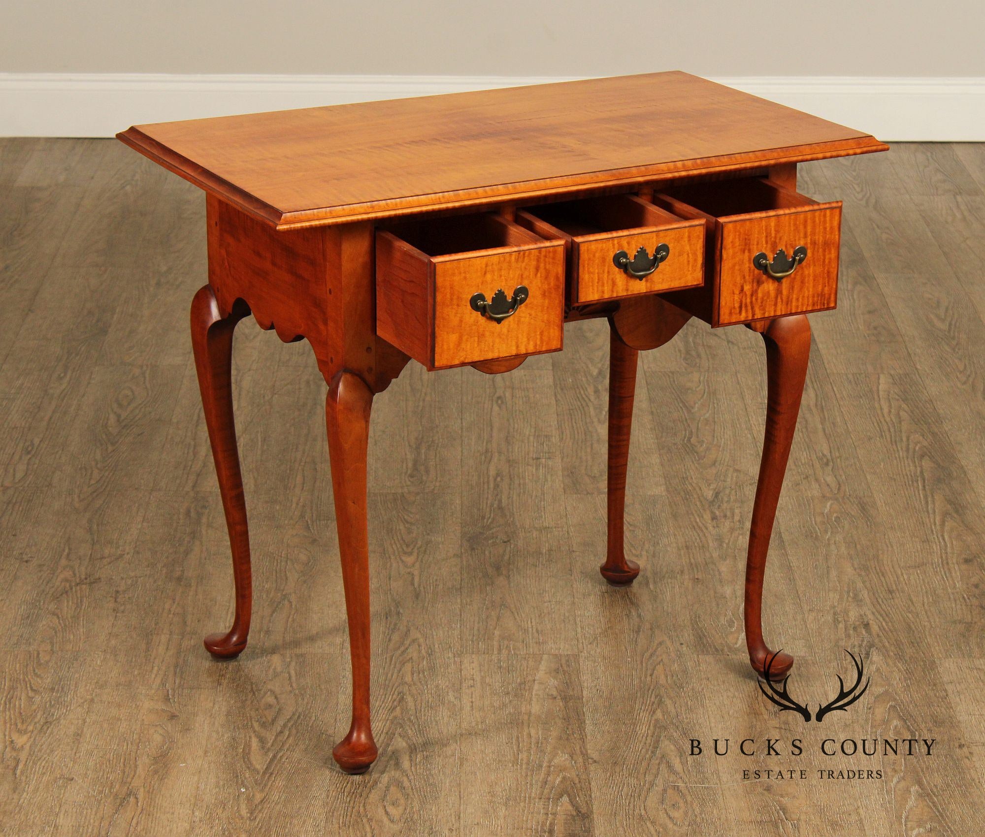 Eldred Wheeler Queen Anne Style Tiger Maple Lowboy