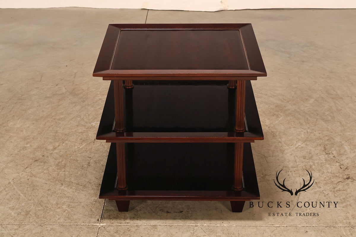 Baker Furniture Barbara Barry Collection Three Tier Mahogany Side Table