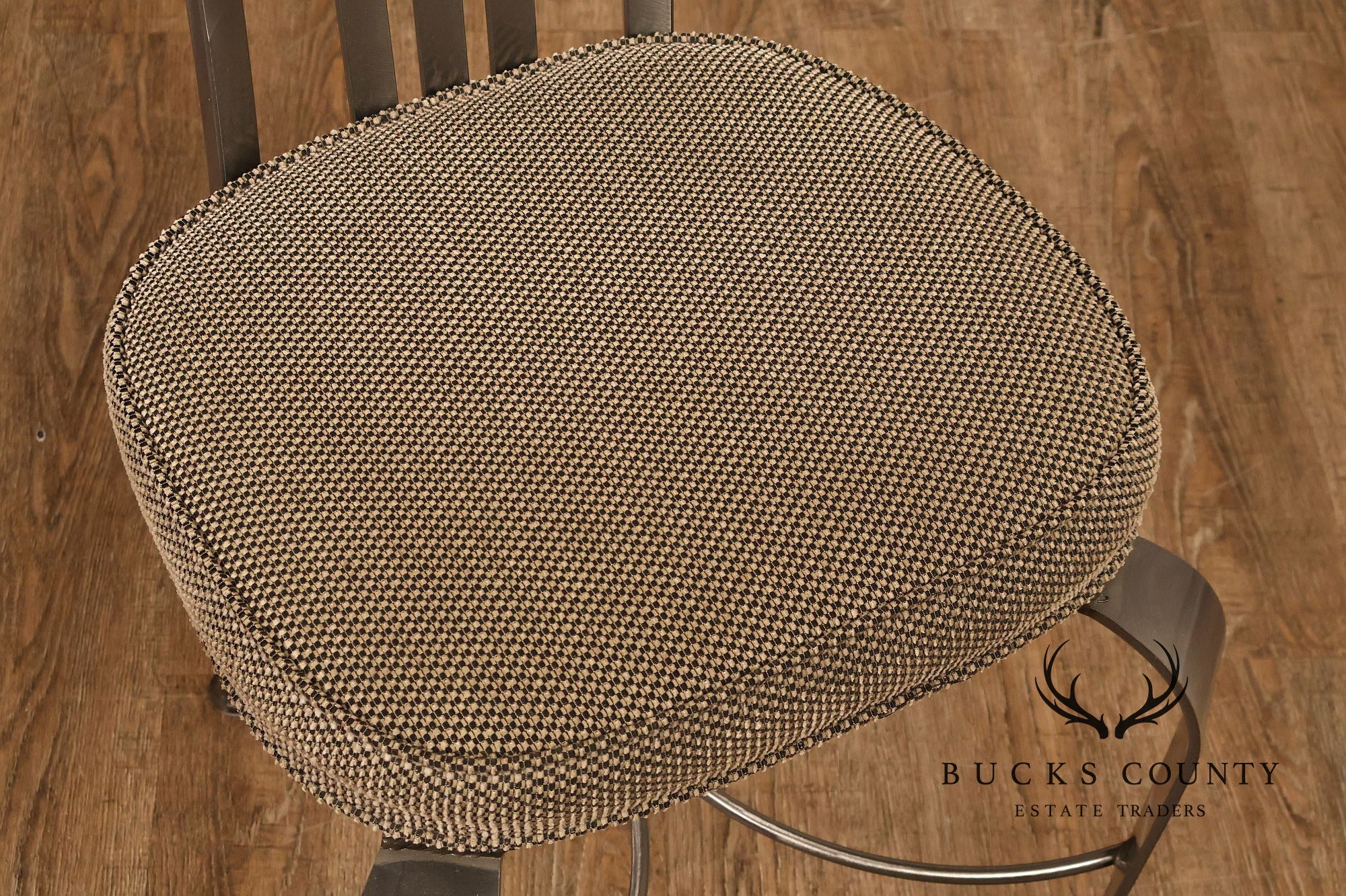 Shaver Howard Modern Style Set Of Eight Brushed Steel Dining Chairs