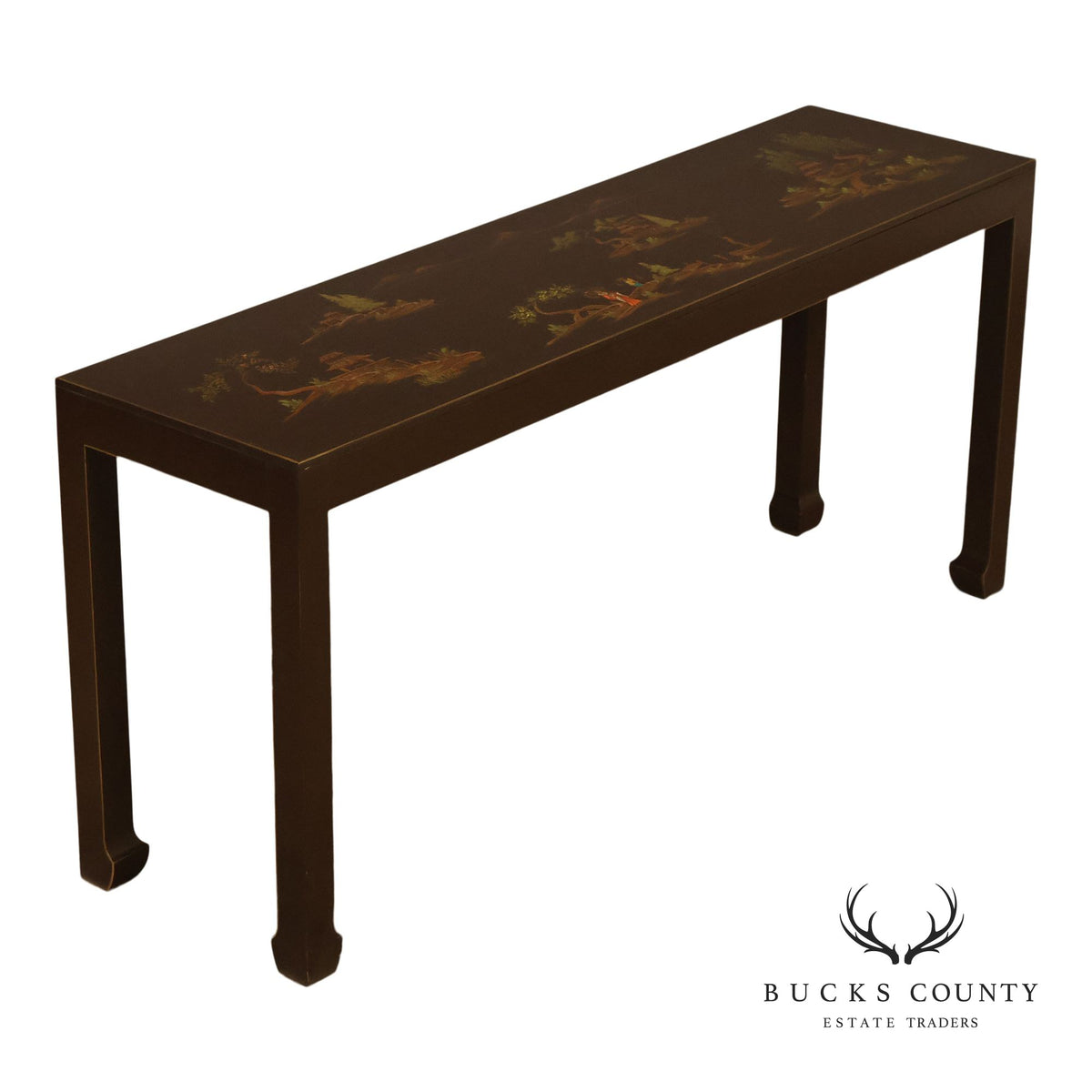 Custom Chinoiserie Style Painted Console Table