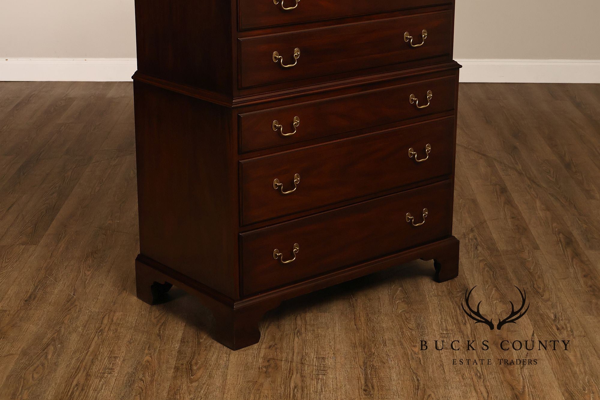 Henkel Harris Chippendale Style Vintage Mahogany Tall Chest