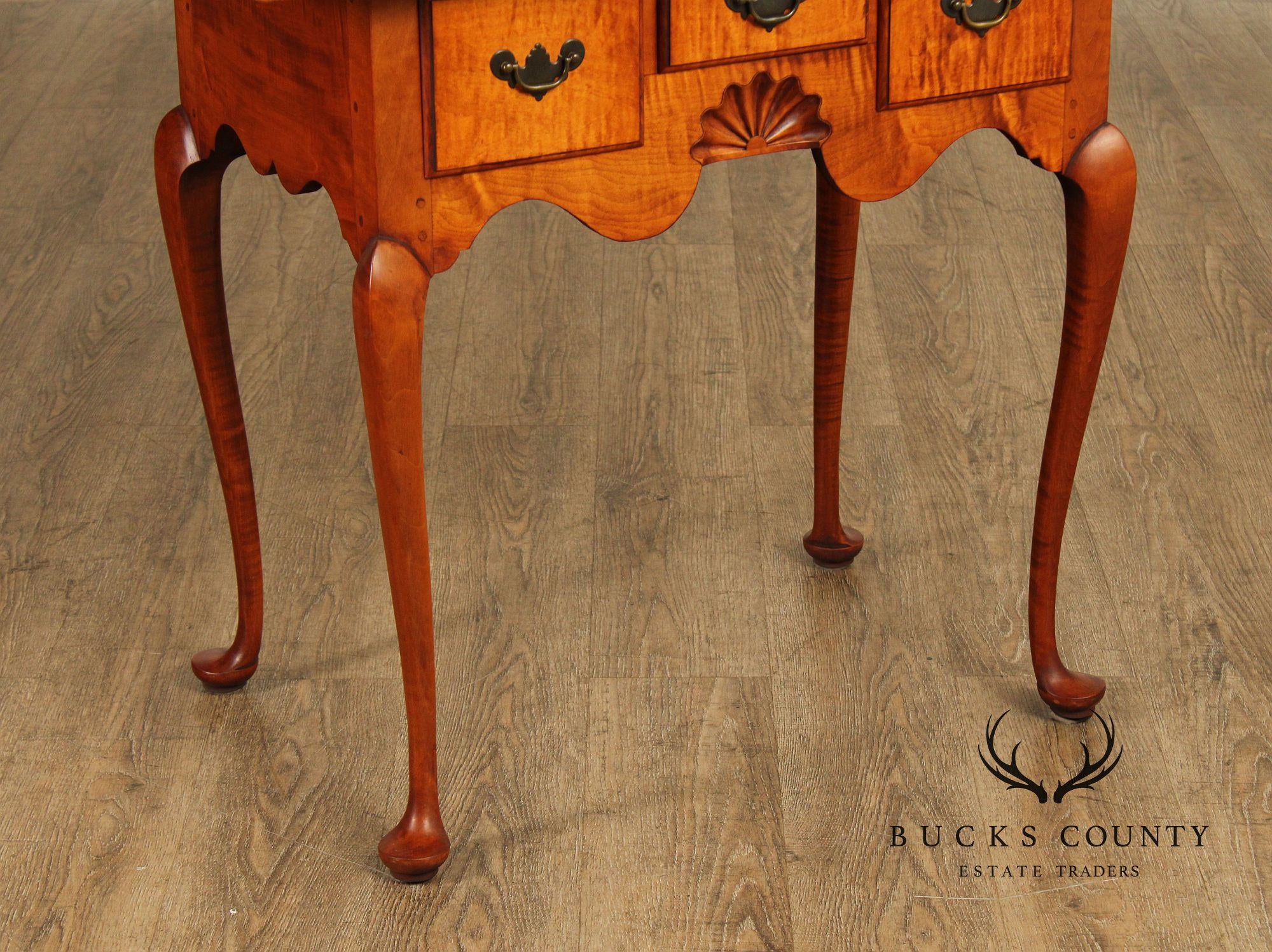 Eldred Wheeler Queen Anne Style Tiger Maple Lowboy