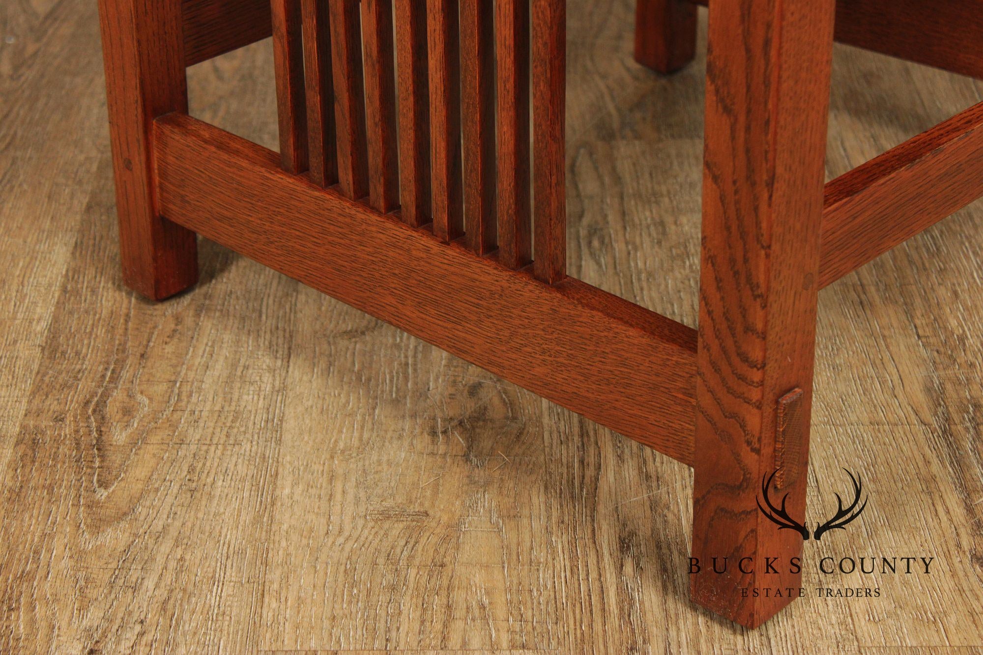 Stickley Mission Collection Pair of Oak Spindle Armchairs