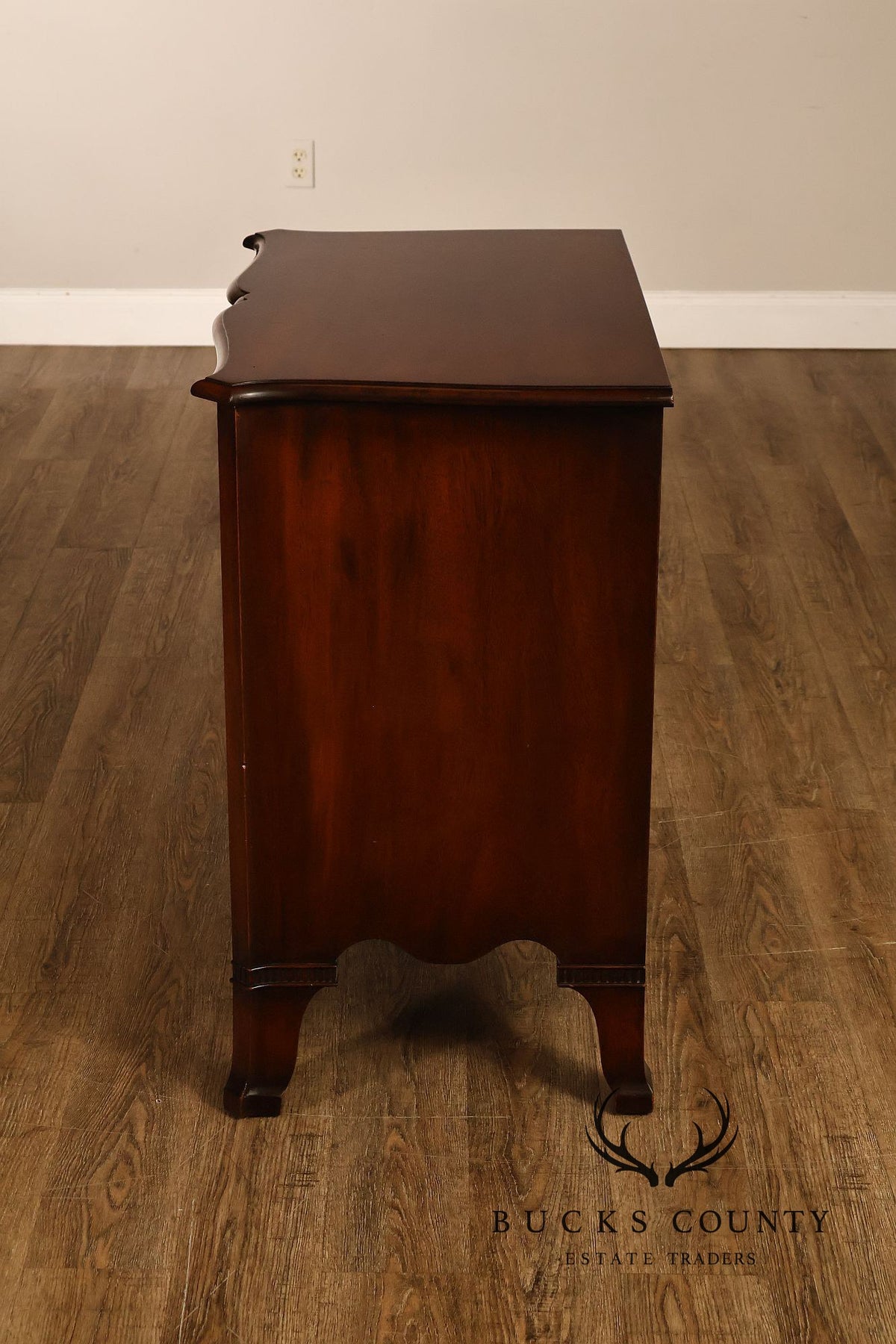Traditional Mahogany Pair Of  Bow Front Two Drawer And Two Door Cabinets