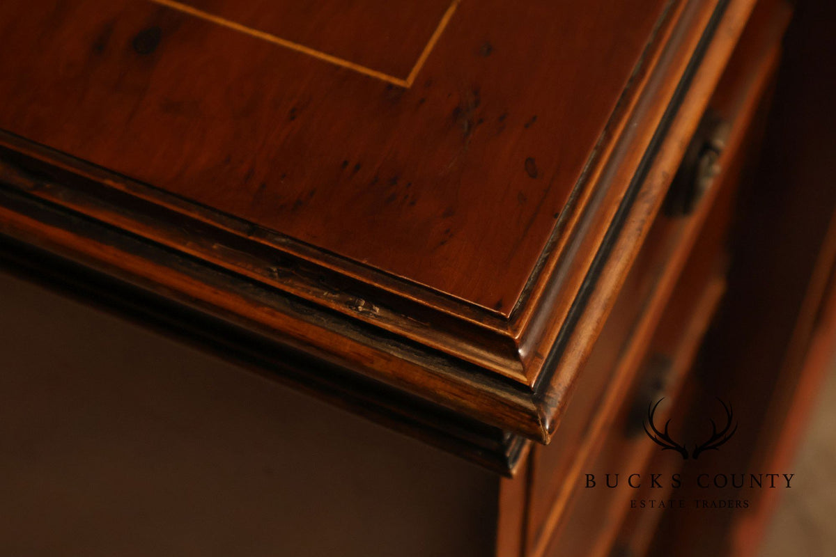 Narrow English Georgian Style Eight-Drawer Buffet Sideboard Credenza