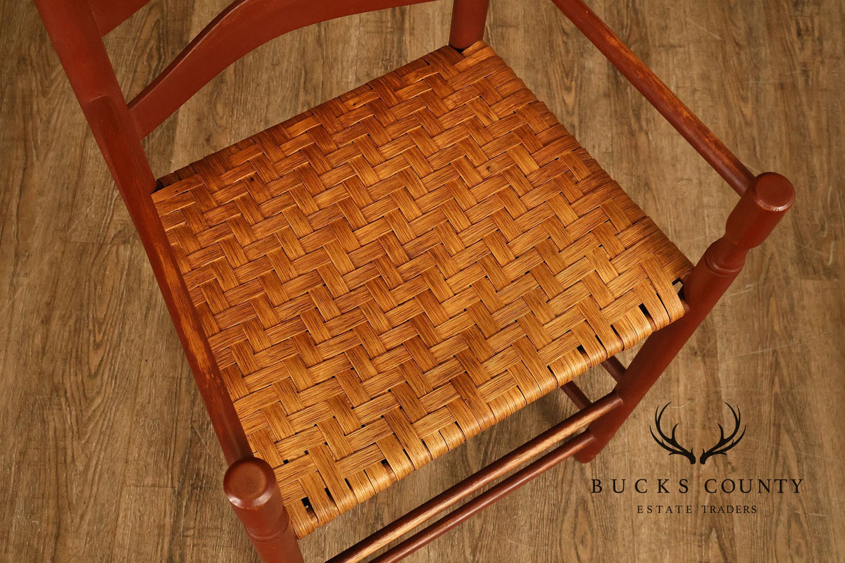 Shaker Style Pair of Rush Seat Counter Stools