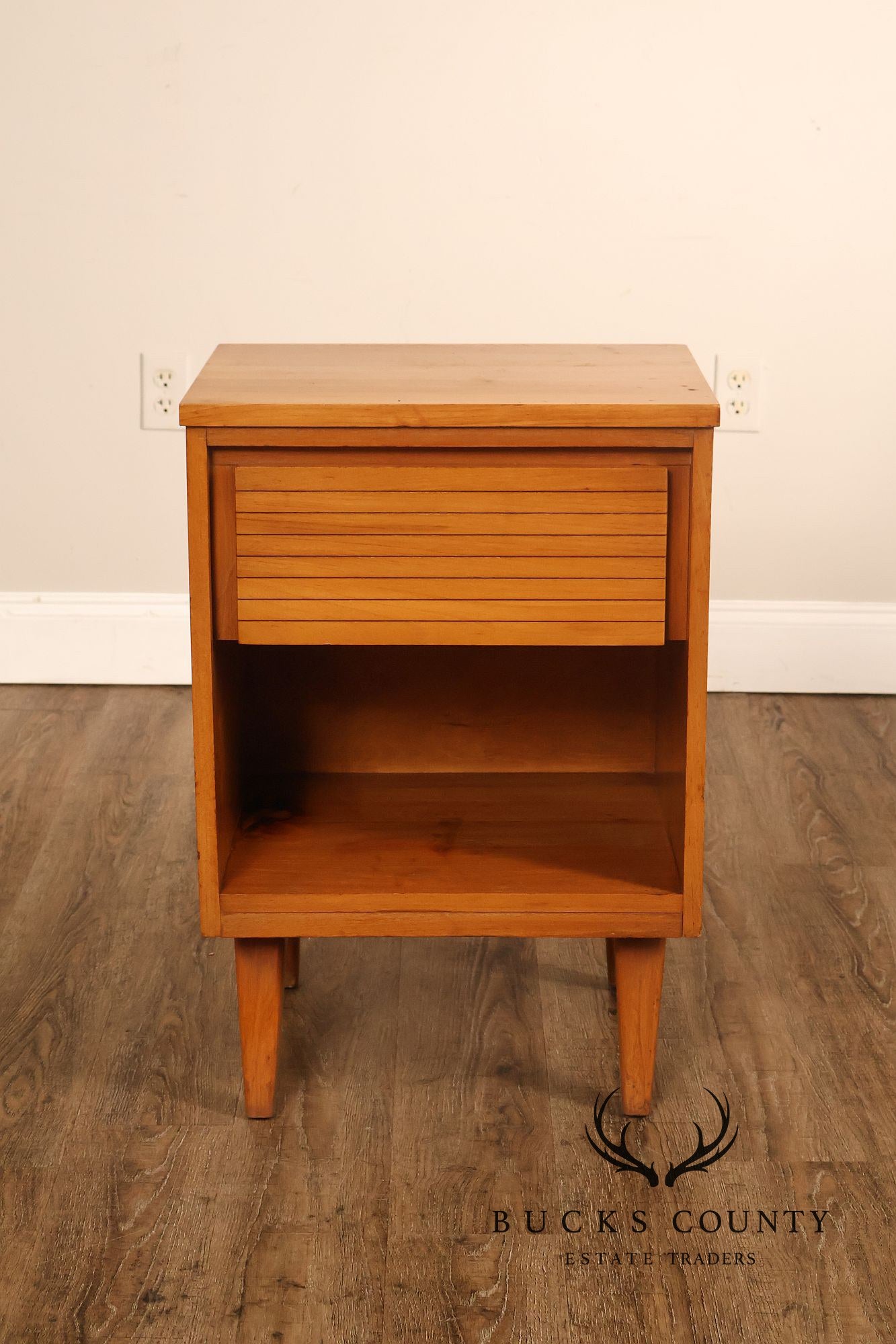 Mid Century Modern Pine Nightstand