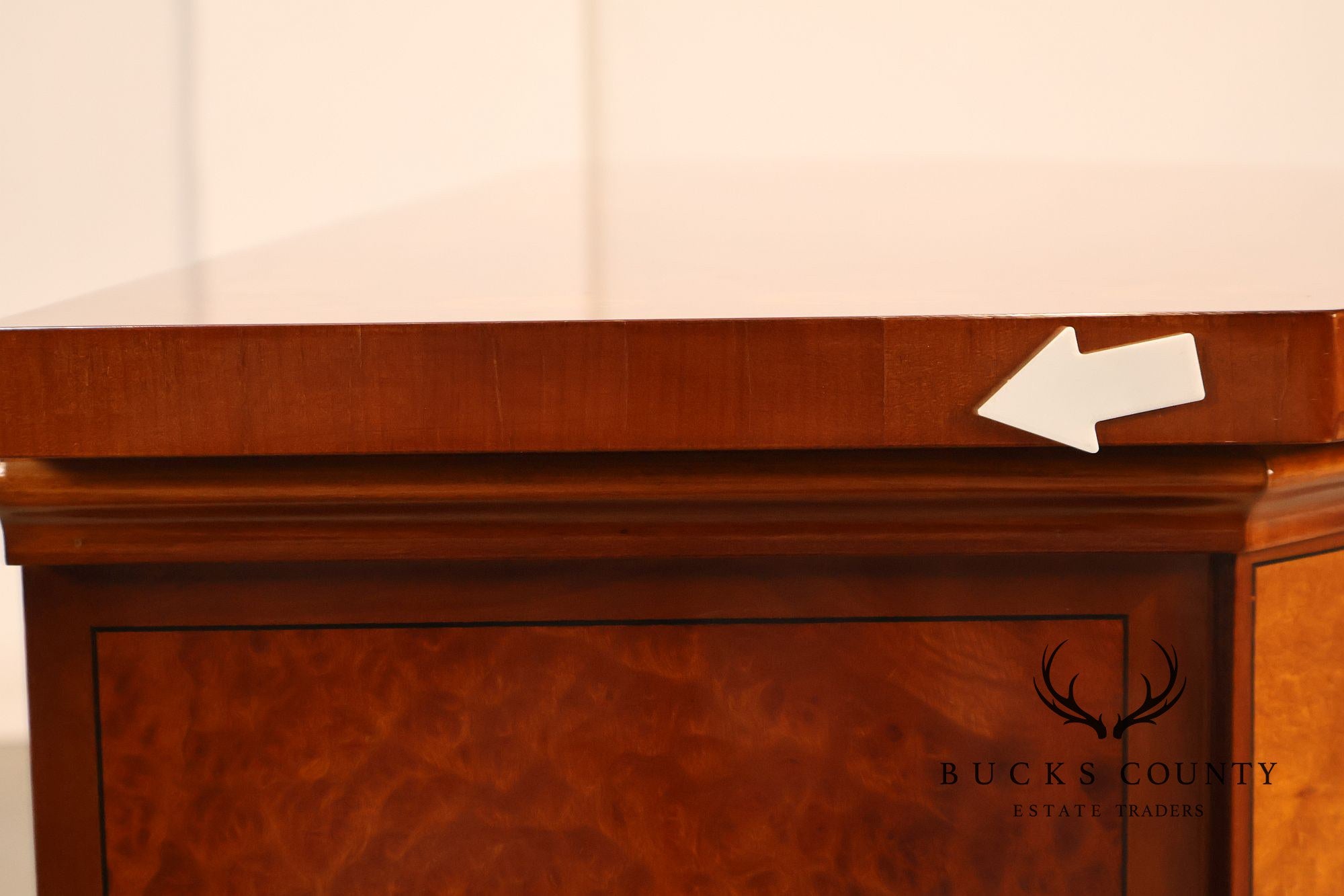 Italian Marquetry Inlaid Burl Wood Credenza Sideboard Server