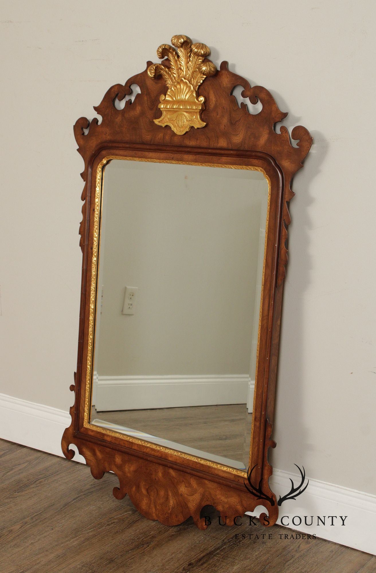 Friedman Brothers Colonial Williamsburg Burlwood Wall Mirror