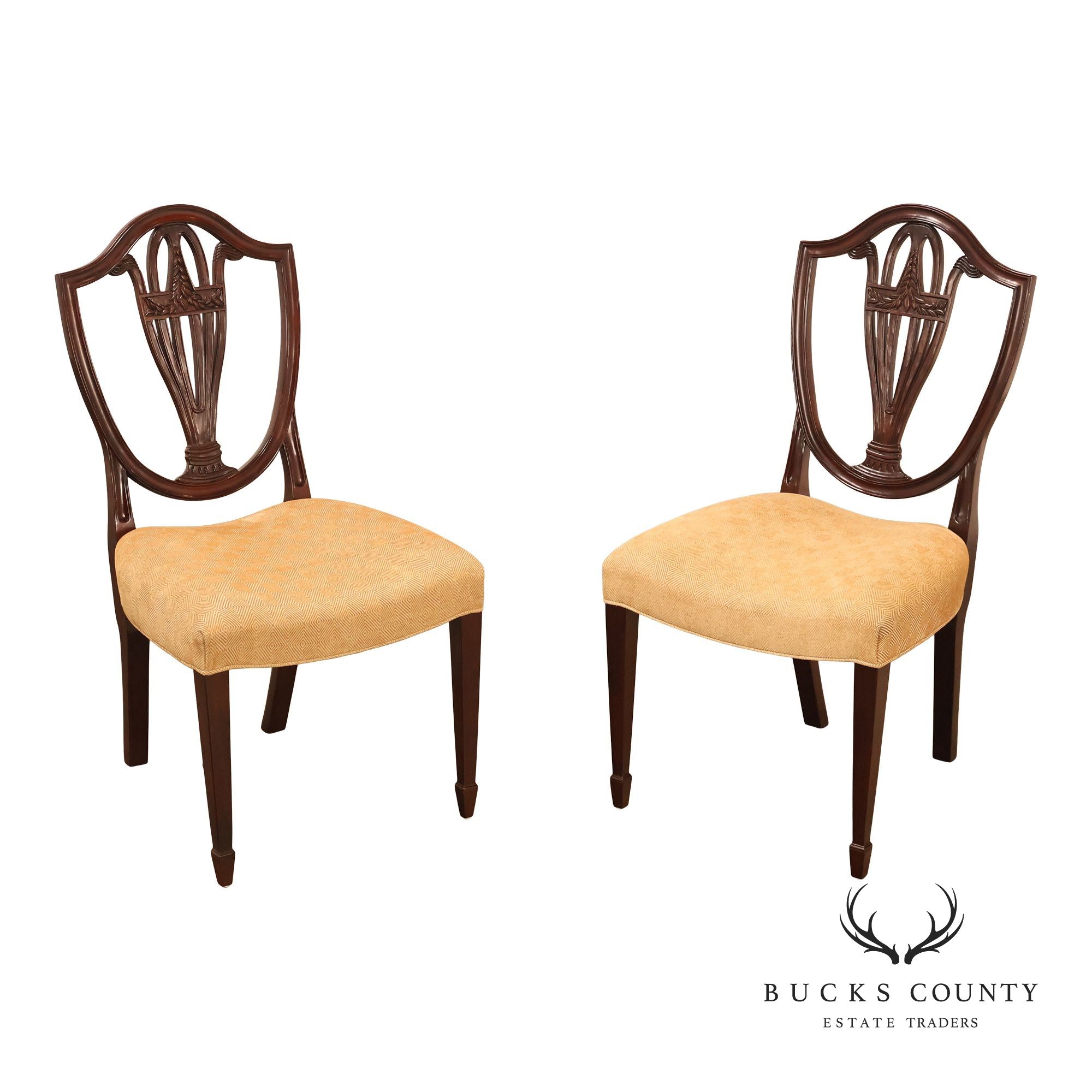 Baker Hepplewhite Style Pair of Mahogany Side Chairs