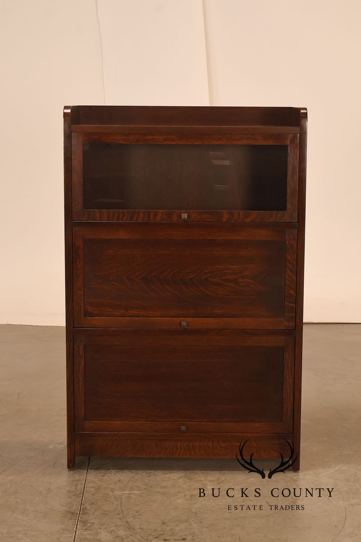 Stickley Mission Collection Oak Three-Section Barrister Bookcase