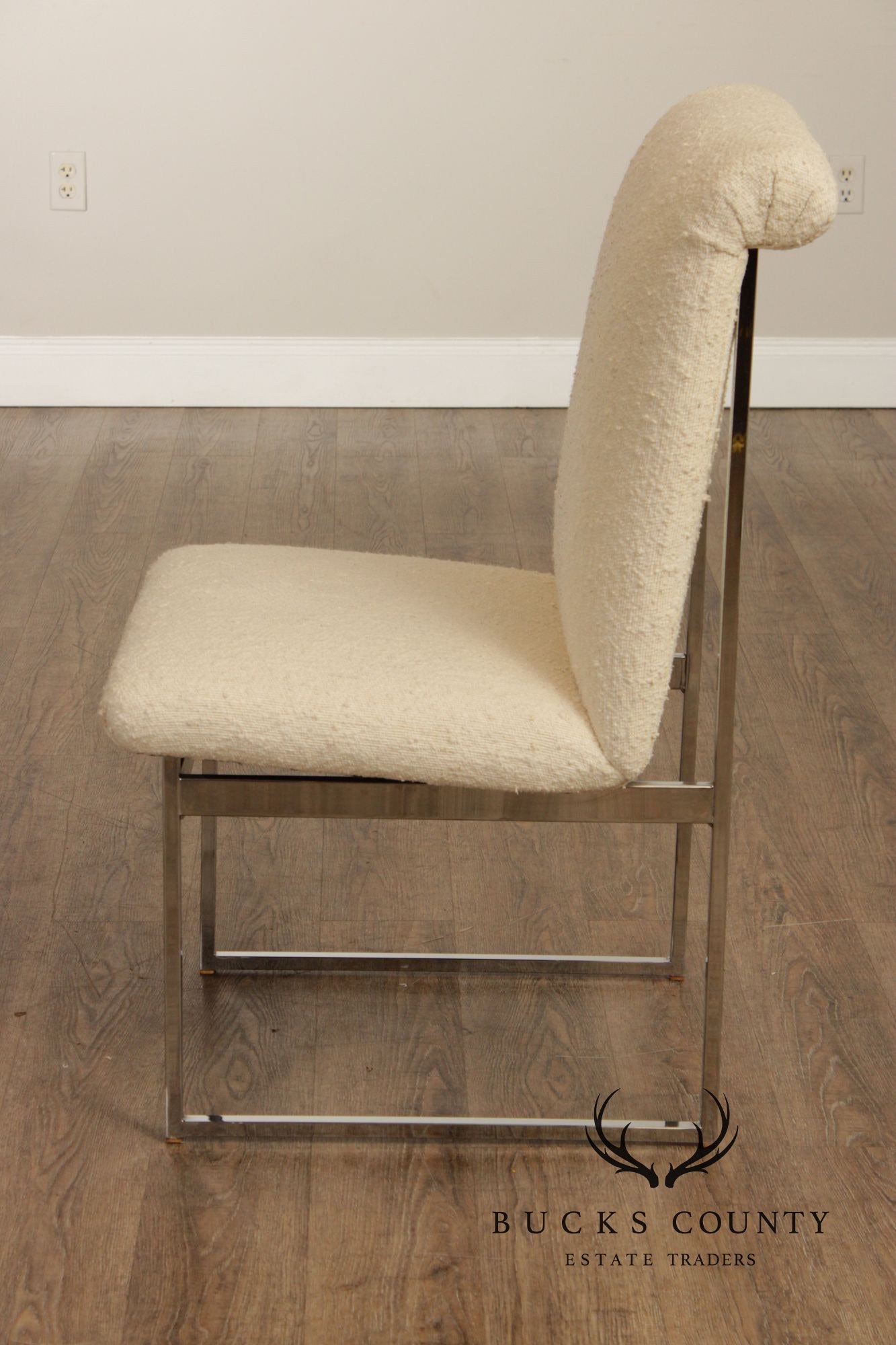 Mid Century Modern Set of Six Chrome Dining Chairs