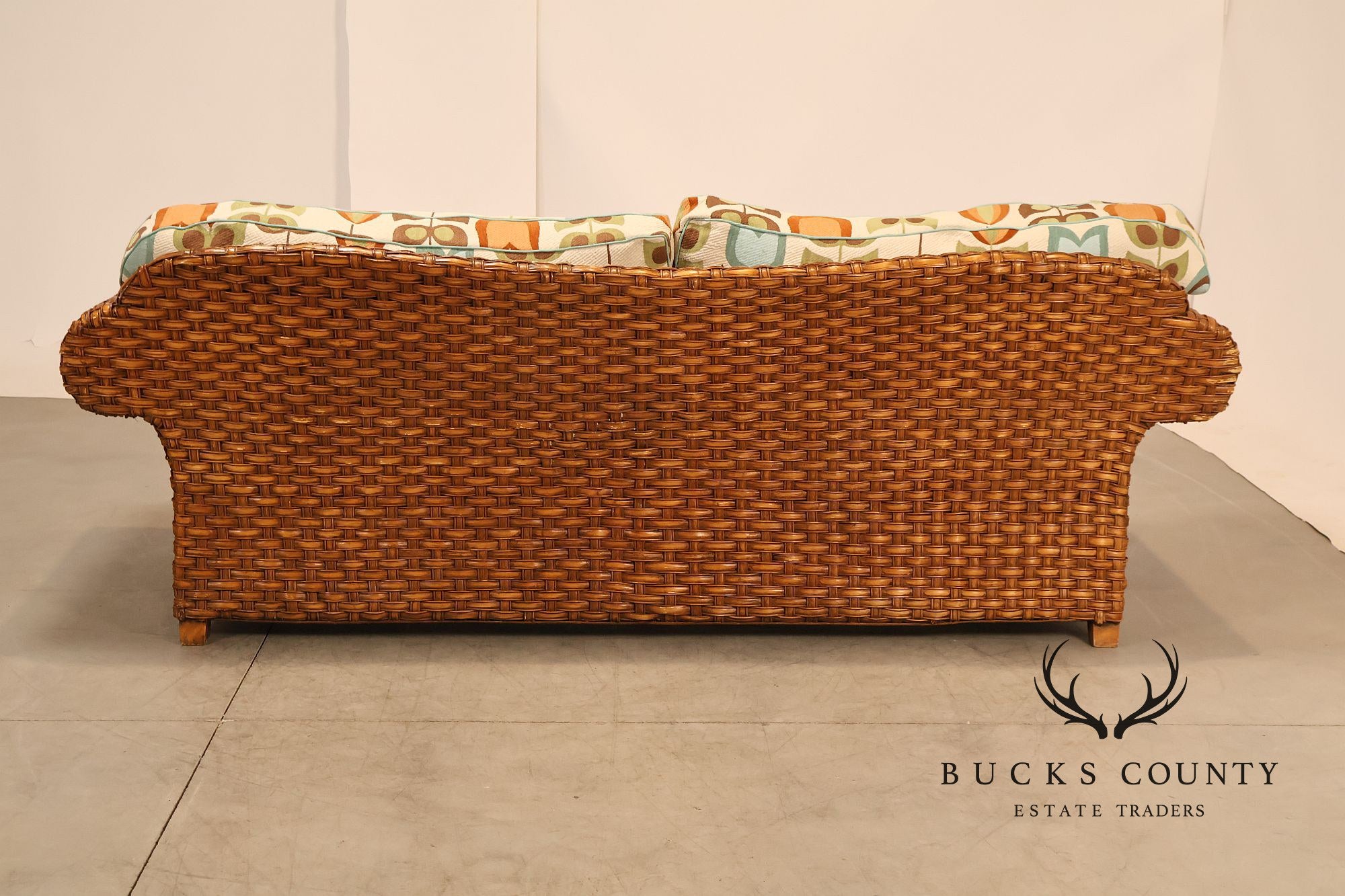 Lane Venture Excursions Pair Of Wicker Sofas With Cushions