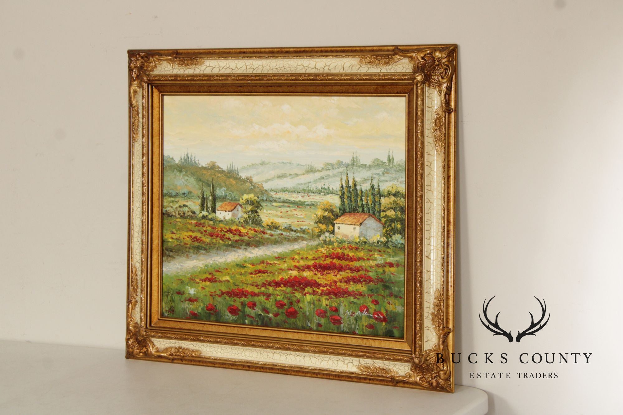 W. Adams Tuscan Landscape Painting
