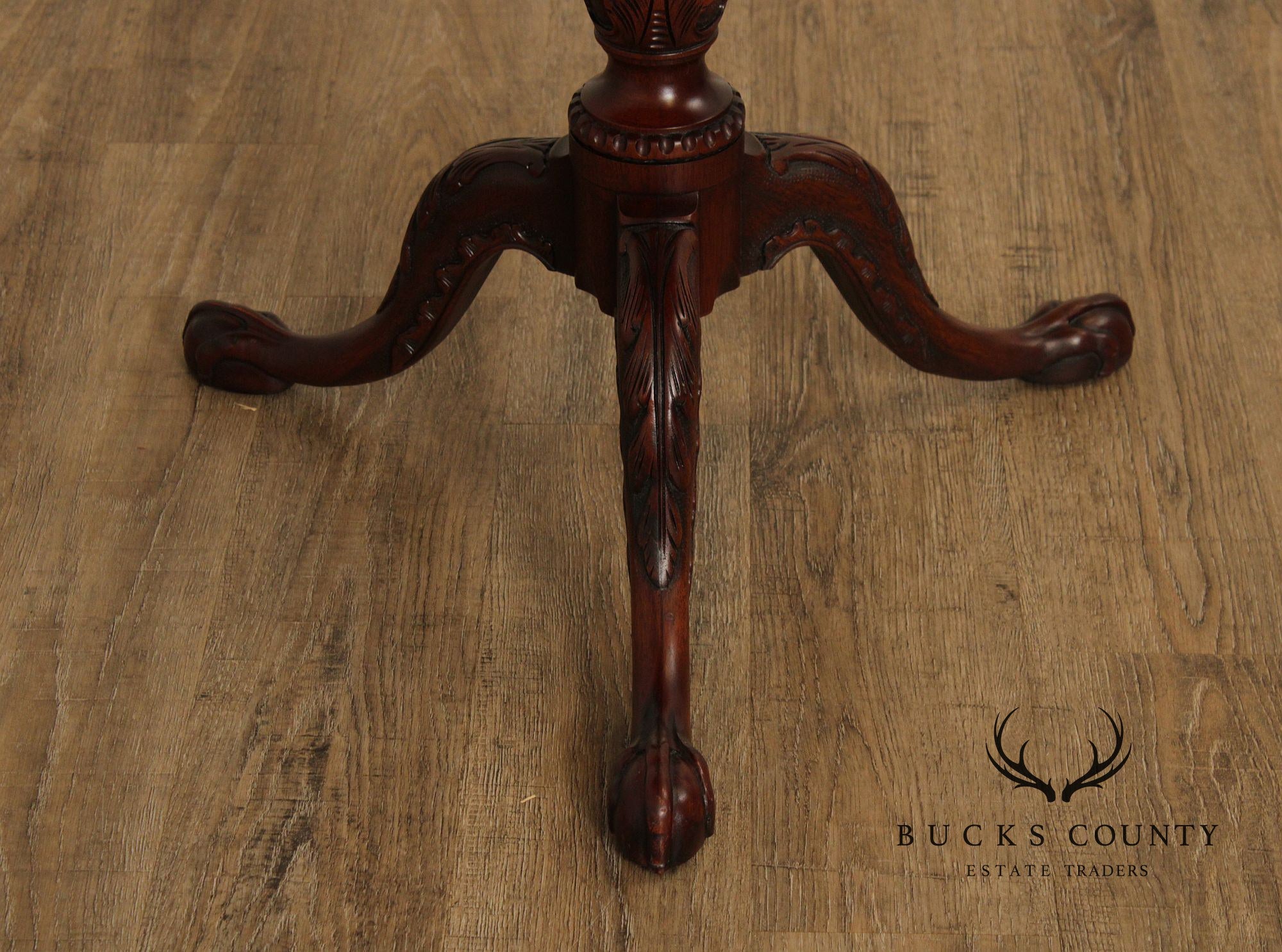 Henkel Harris Carved Mahogany Tilt Top Tea Table