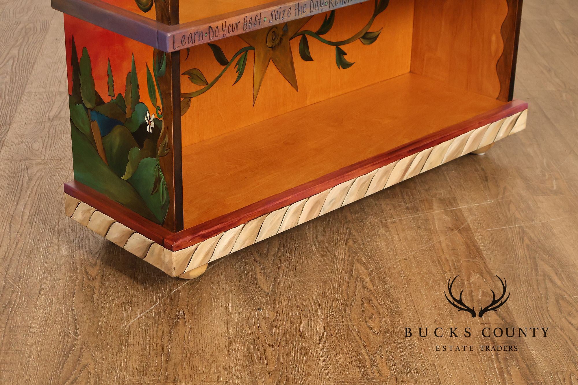 Sticks Artisan Hand Painted Open Bookcase