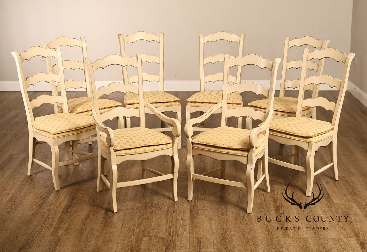 Drexel Heritage French Country Style Set of Eight Dining Chairs