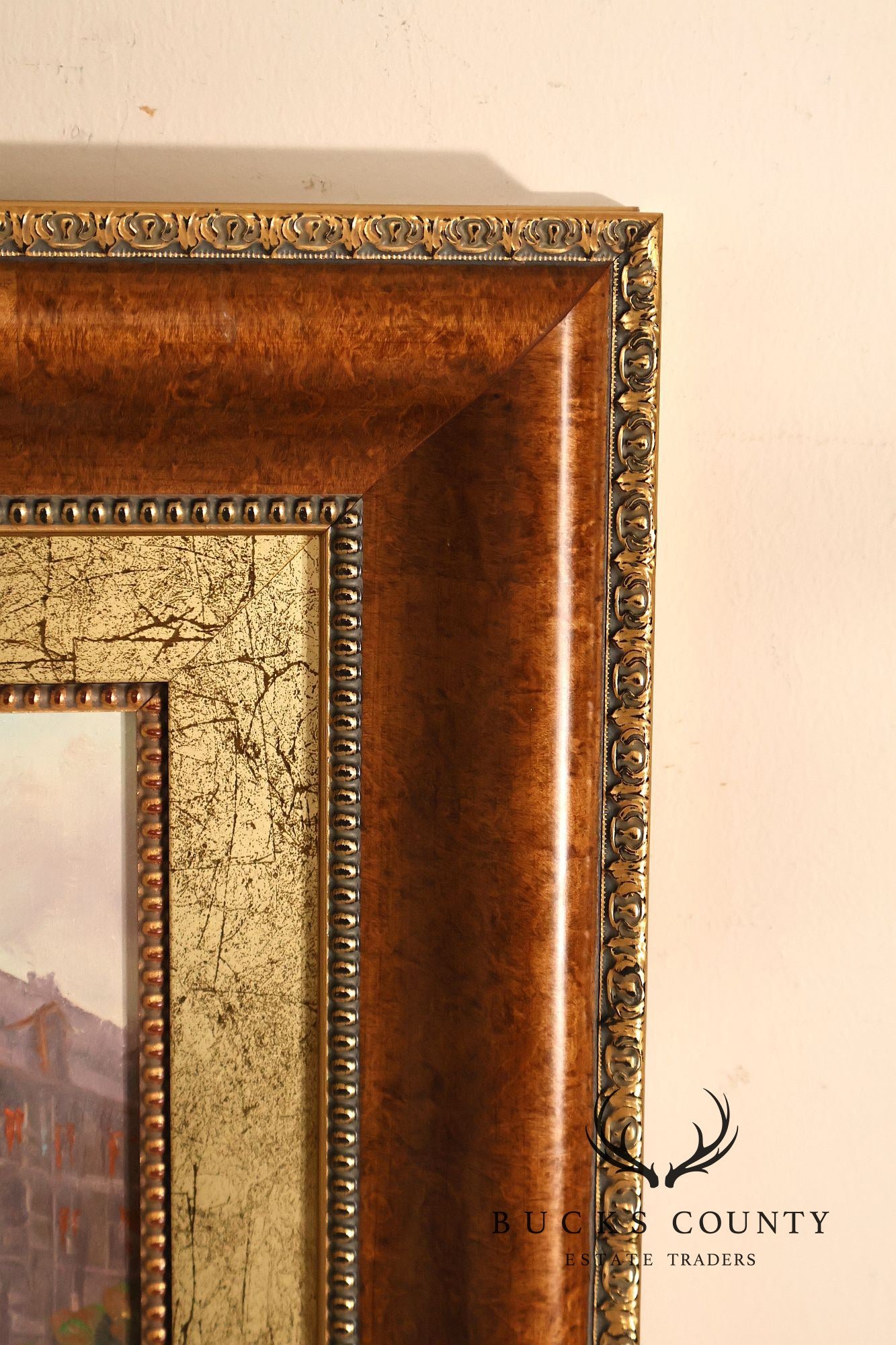 E. Payes Framed Parisian Street Scene Oil Painting