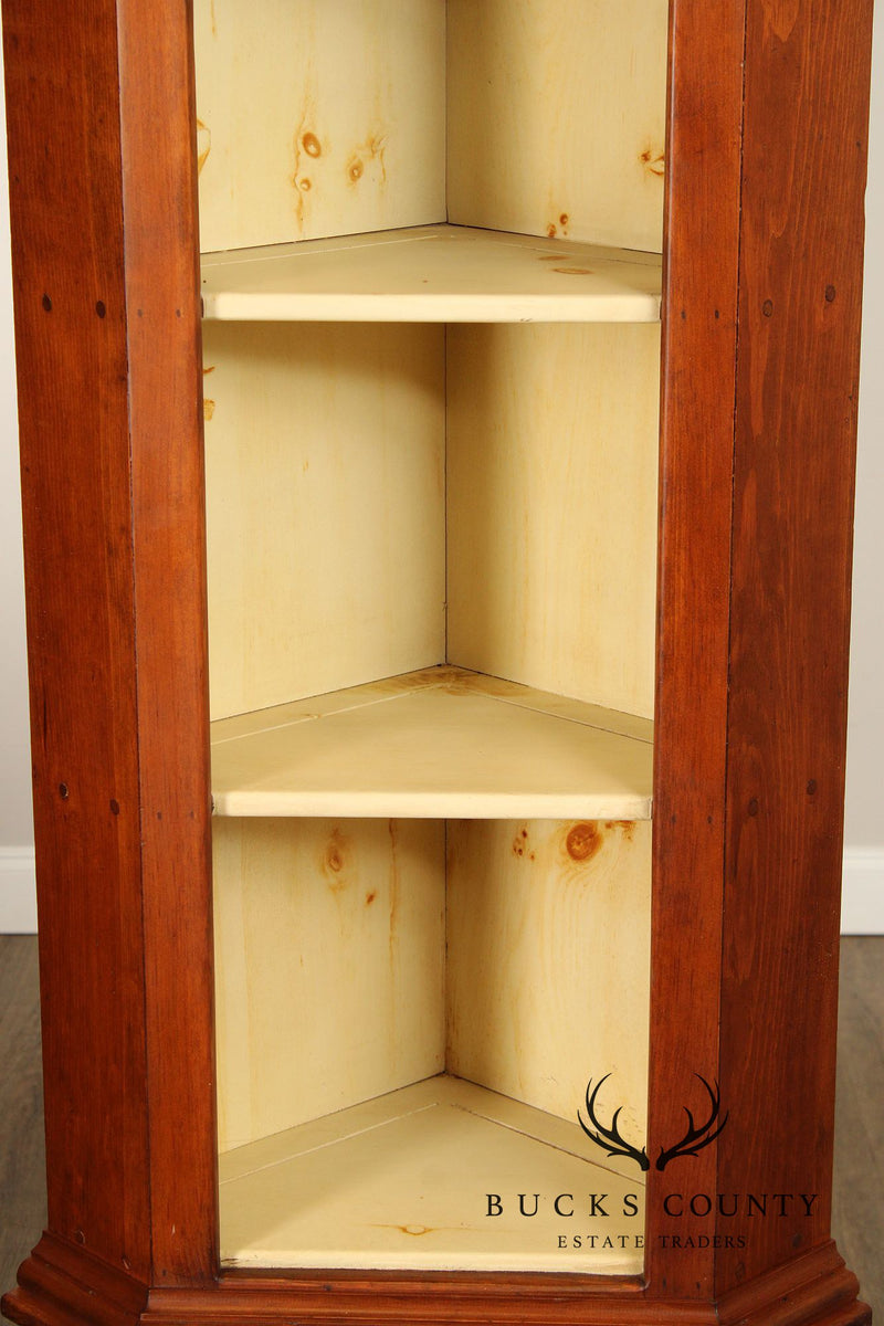 Primitive Style Custom Pine Corner Cabinet