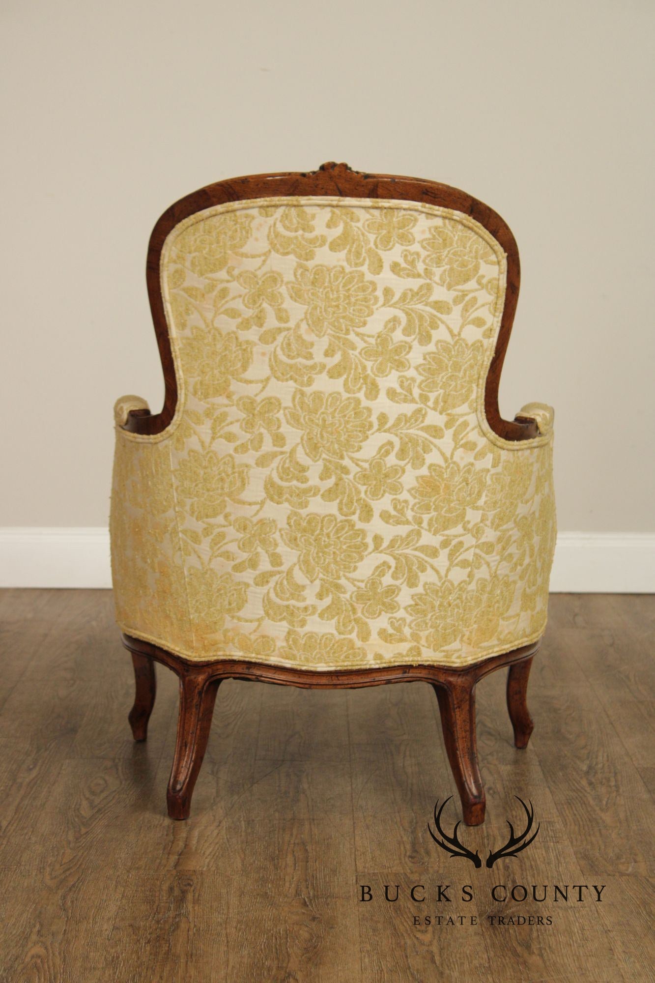 Henredon French Louis XV Style Vintage Pair of Fauteuil Armchairs