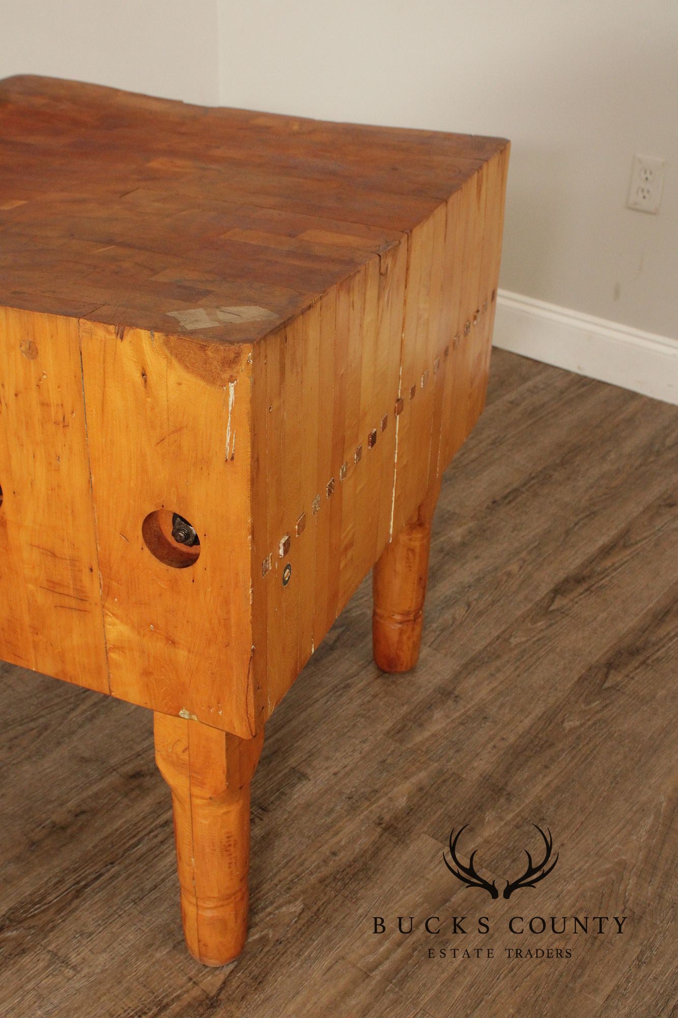 Vintage Rustic Butcher Block Table