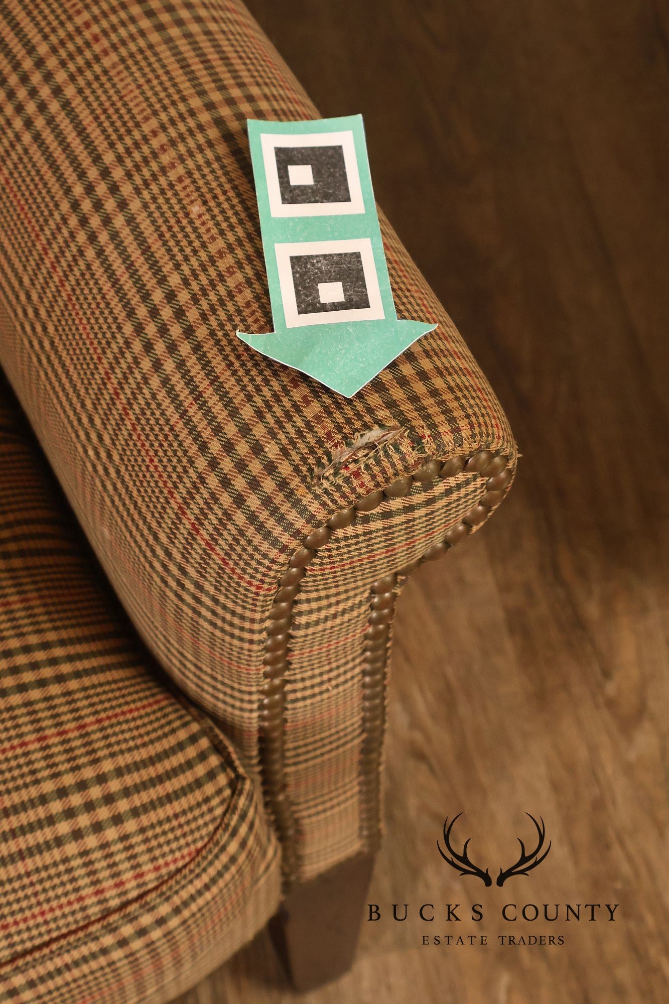 Ralph Lauren Traditional Plaid Upholstered Wingback Lounge Chairs