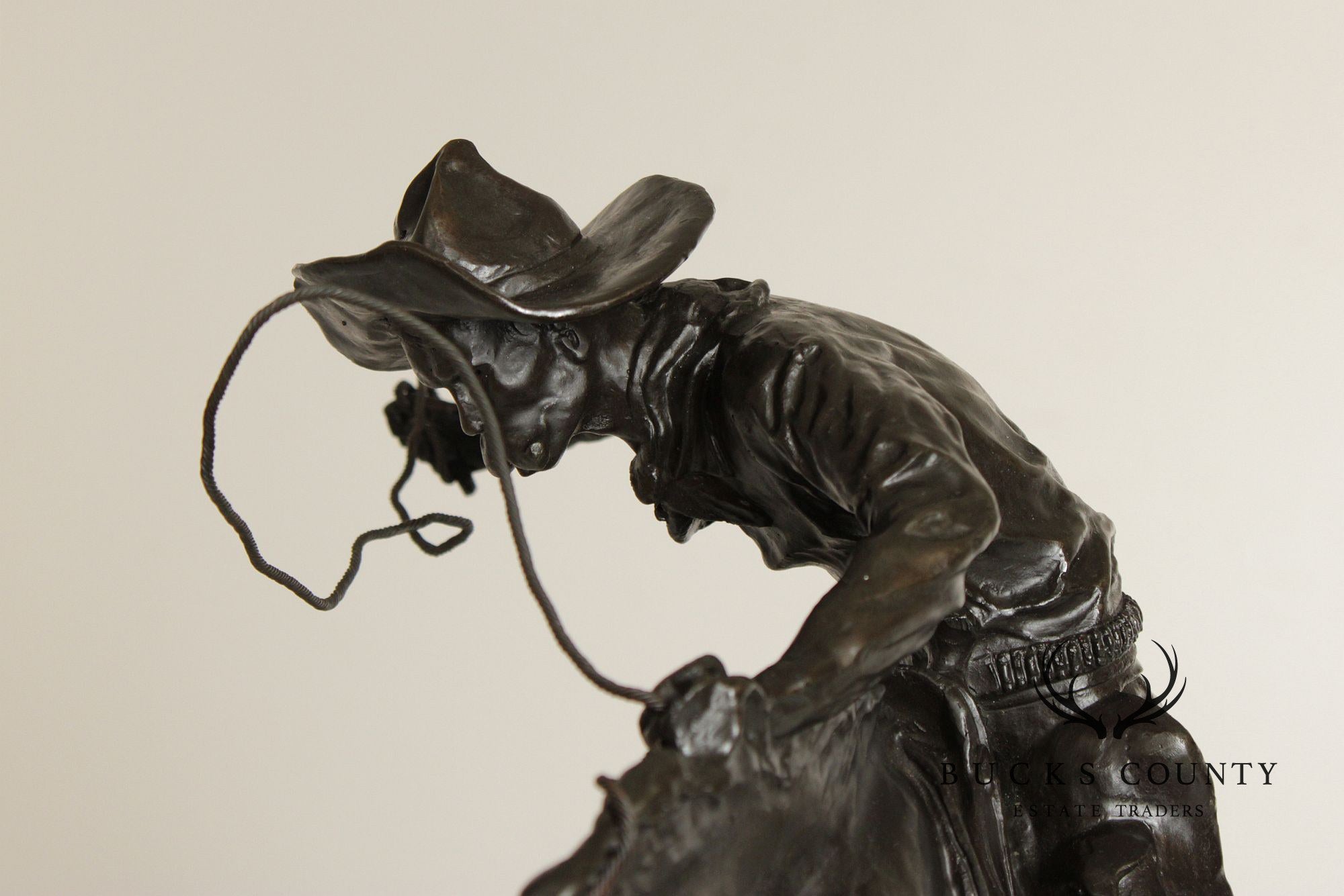 Frederic Remington Bronze Sculpture, 'Bronco Buster'