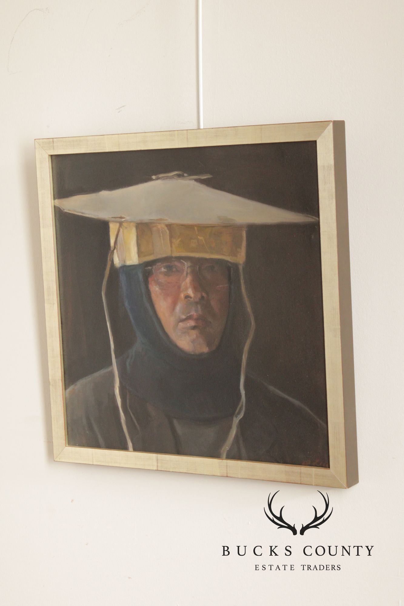 Qimin Liu Contemporary Oil Painting Portrait, 'Man with Odd Hat'
