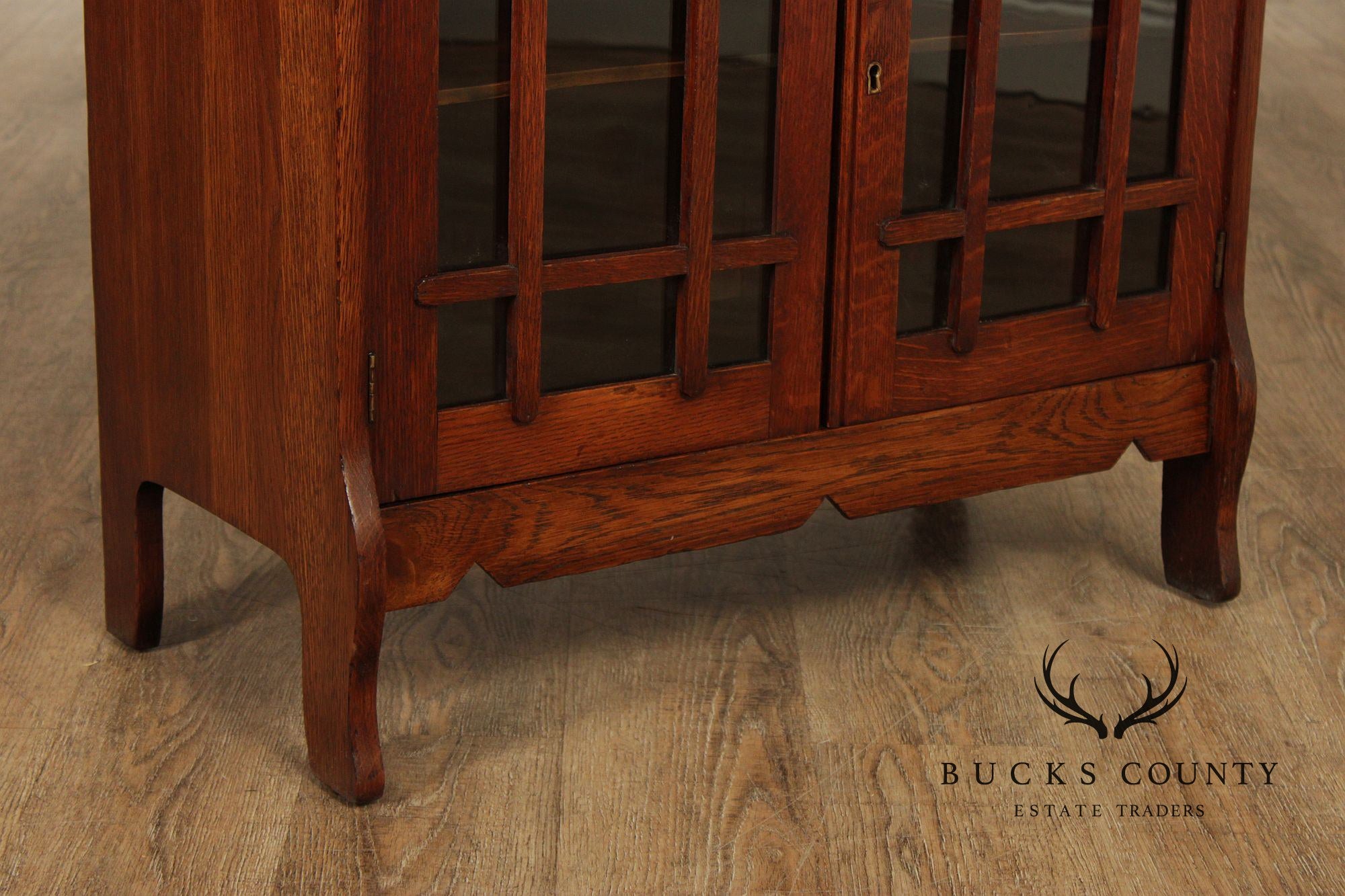 Antique Arts & Crafts Mission Oak Secretary Desk Bookcase