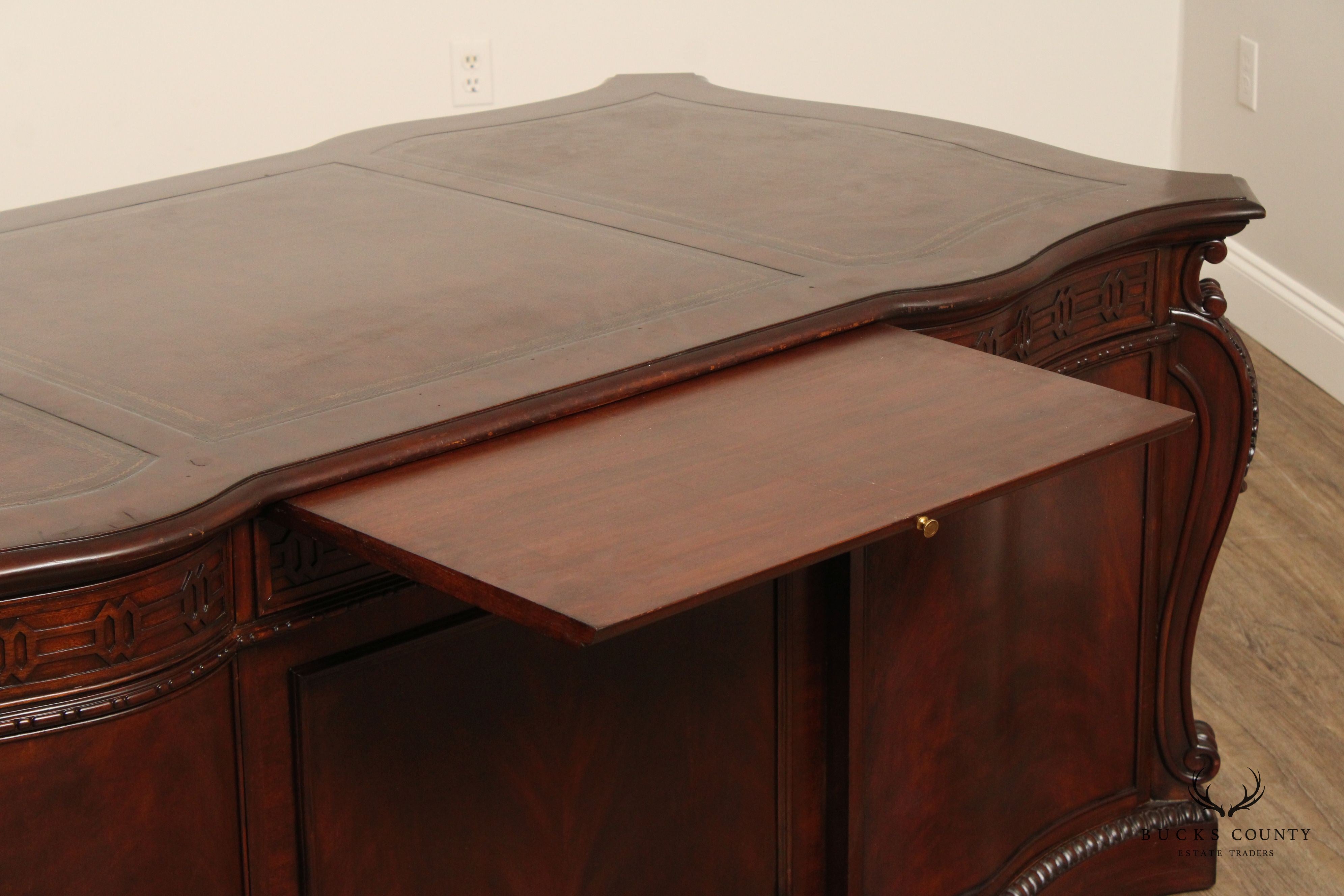 Georgian Style Leather Top Mahogany Executive Writing Desk