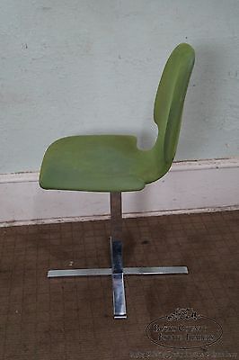 Mid Century Chrome Pedestal Side Chair Arne Jacobsen Fritz Hansen Style