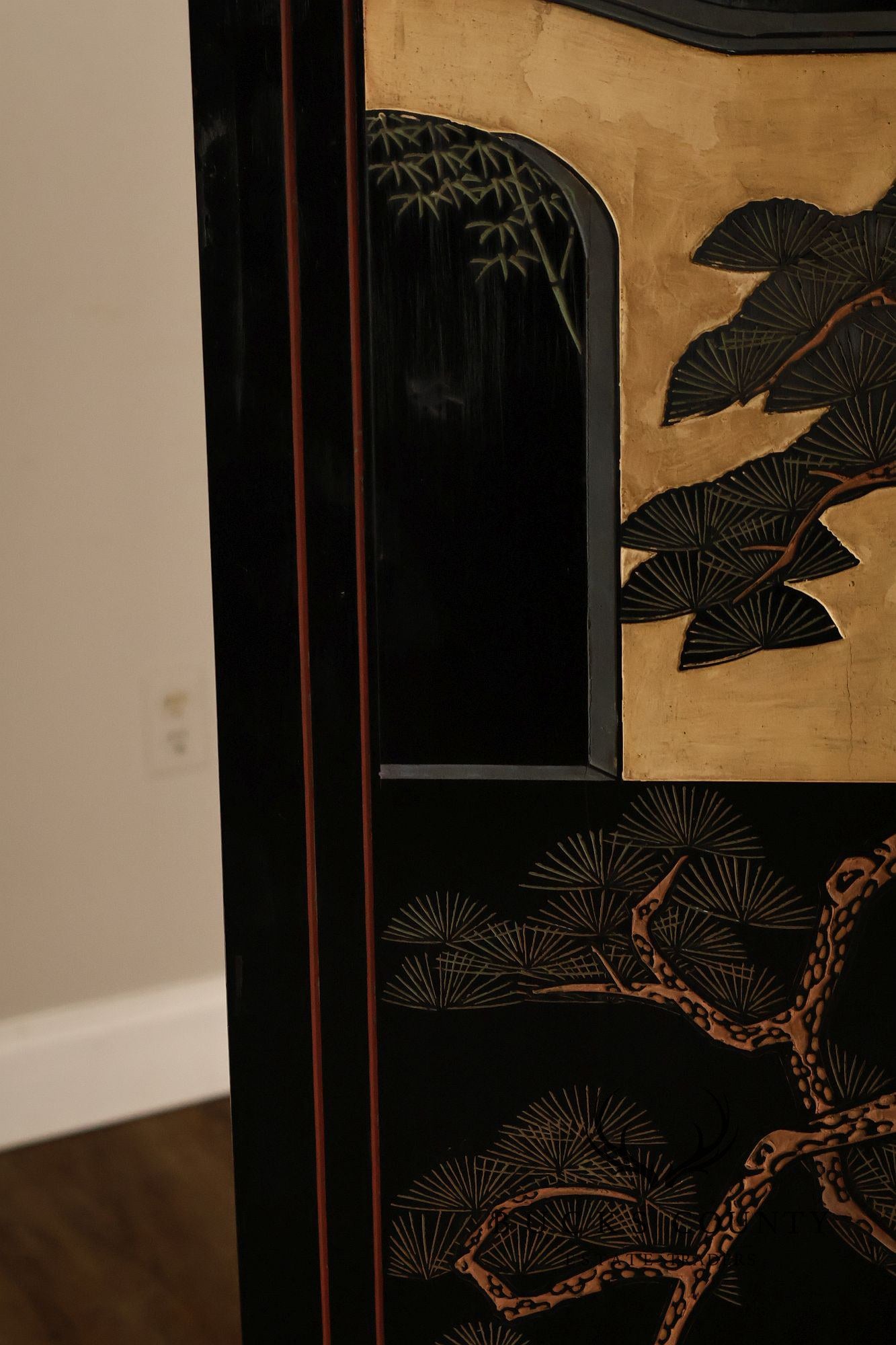 Chinese Coromandel Four Section Folding Screen